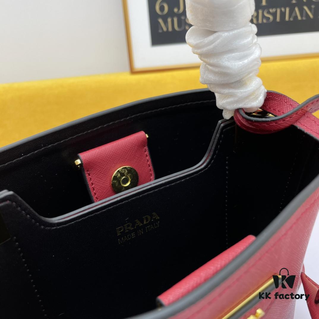6930bd0a6e68136f4d9aeb5c New Arrival Original Leather P Collection 2019 Latest Model 1BA219 Prada Double Saffiano Cross-Grain Handbag
