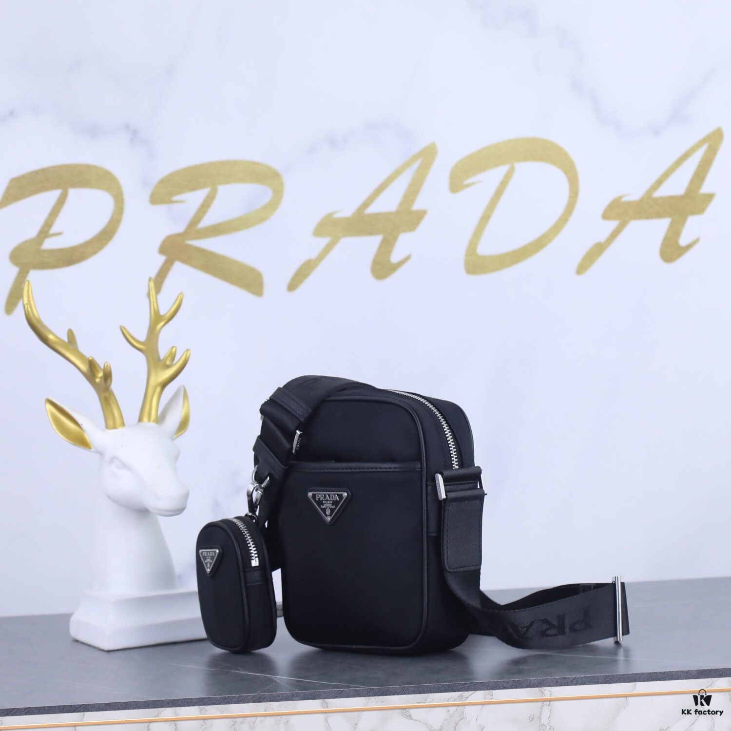 6930bd126e68136f4d9aeb66 Prada Latest Model! 2VH112 Modern Nylon Crossbody Bag with Detachable Pouch Charm and Spacious Interior Compartment