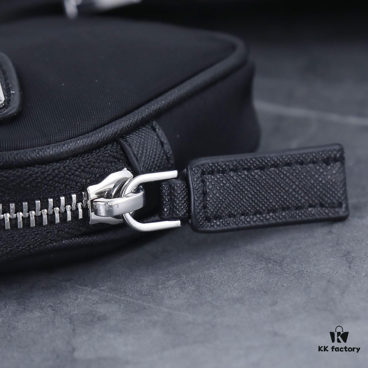 6930bd136e68136f4d9aeb6a Prada Latest Model! 2VH112 Modern Nylon Crossbody Bag with Detachable Pouch Charm and Spacious Interior Compartment