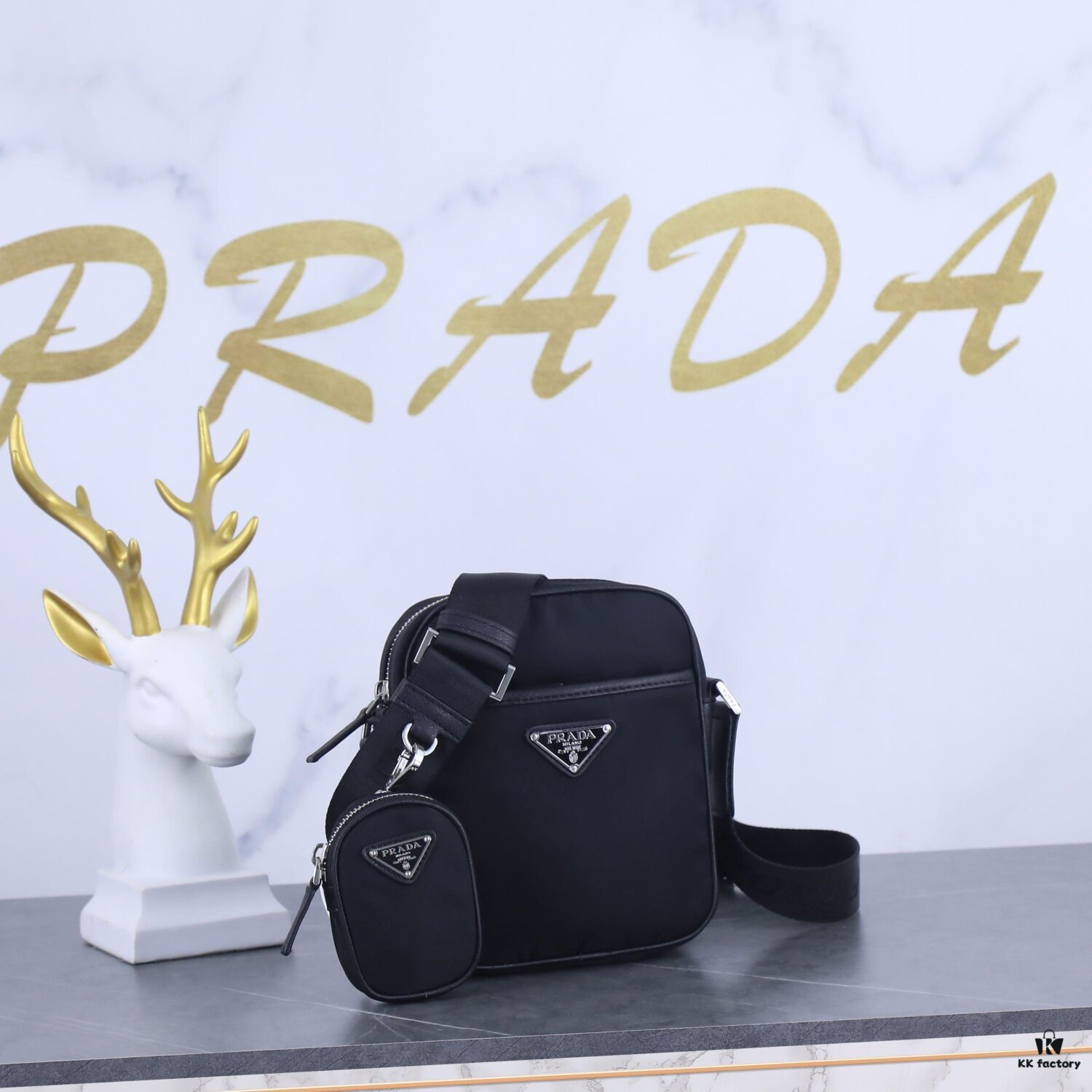 6930bd196e68136f4d9aeb74 Prada Latest Model! 2VH112 Modern Nylon Crossbody Bag with Detachable Pouch Charm and Spacious Interior Compartment