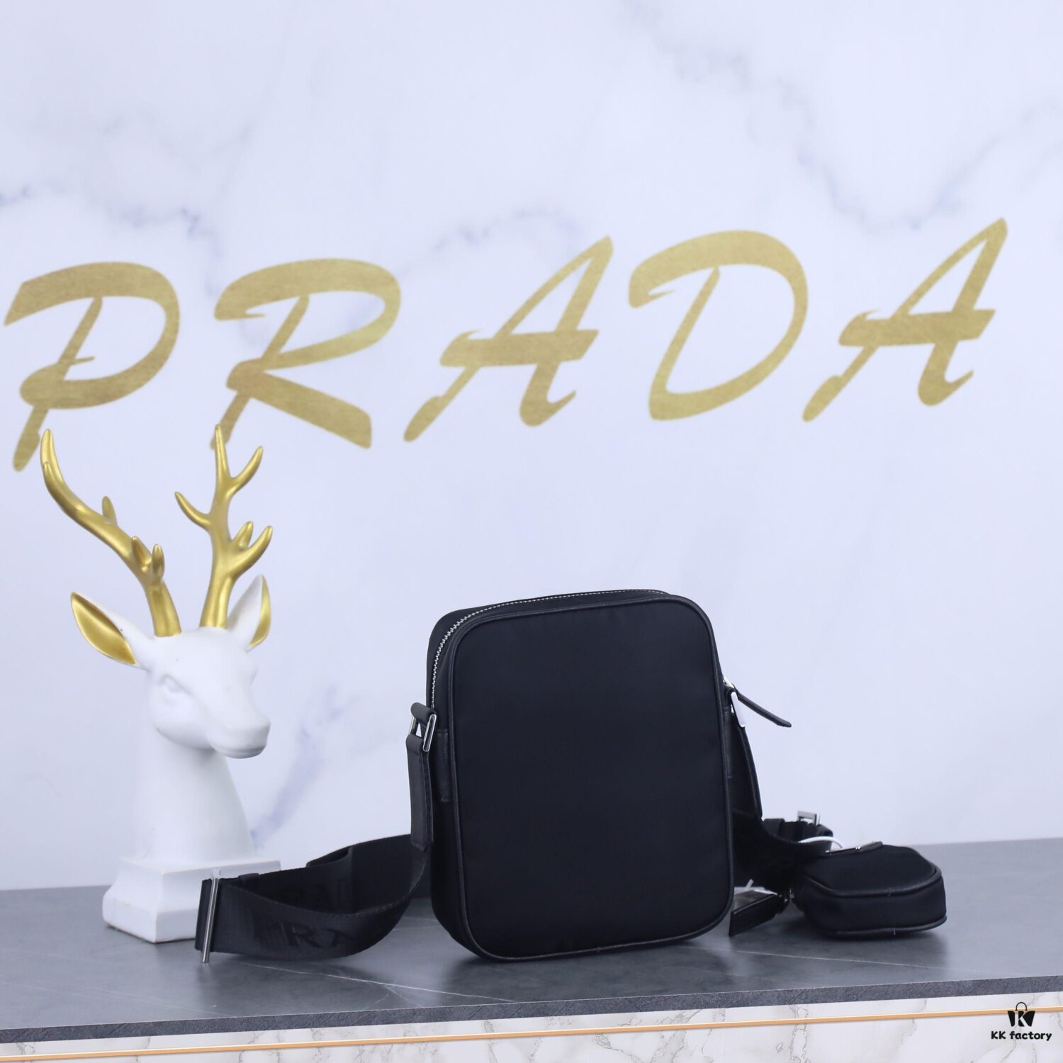 6930bd1a6e68136f4d9aeb7a Prada Latest Model! 2VH112 Modern Nylon Crossbody Bag with Detachable Pouch Charm and Spacious Interior Compartment