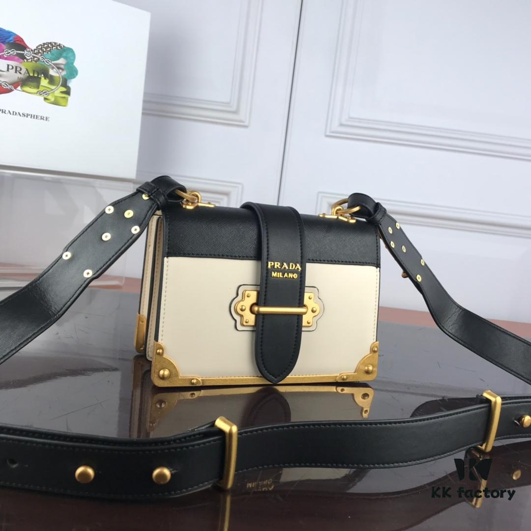 Authentic Top Quality PRADA Handbag 1BD045 20*14*8CM, Premium Calfskin with Vintage Hardware