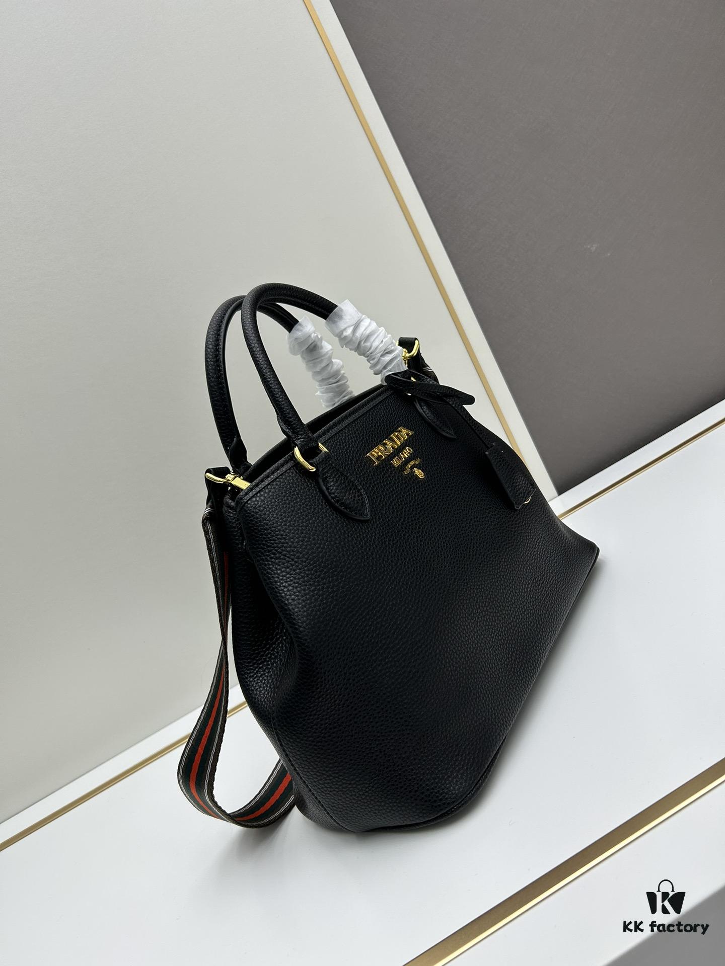 6930bd356e68136f4d9aeba8 PRADA Vintage Style Large Top Handle Bag - High-Quality Calf Leather, Removable Adjustable Strap, Multiple Carrying Ways