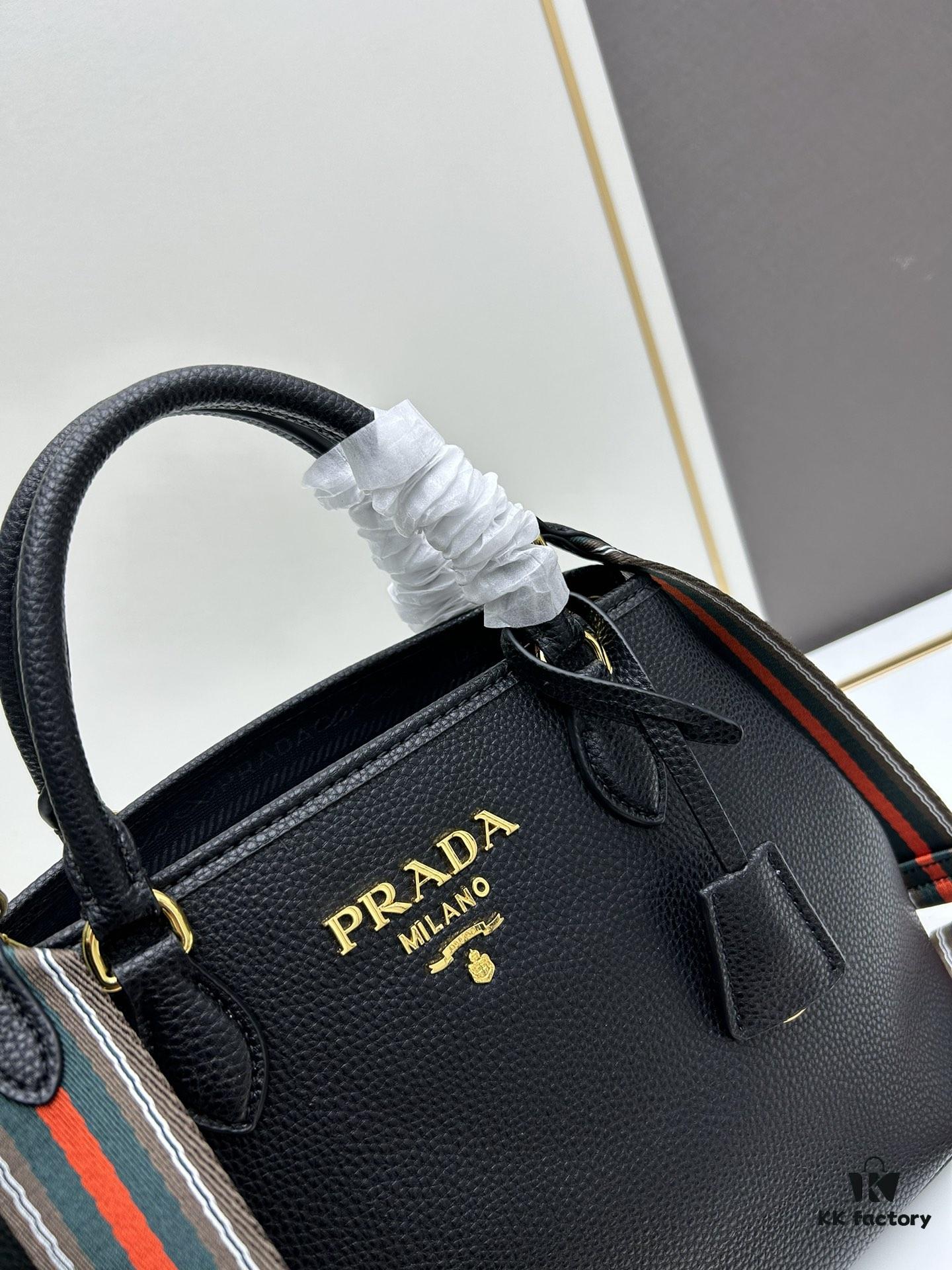 6930bd386e68136f4d9aebab PRADA Vintage Style Large Top Handle Bag - High-Quality Calf Leather, Removable Adjustable Strap, Multiple Carrying Ways