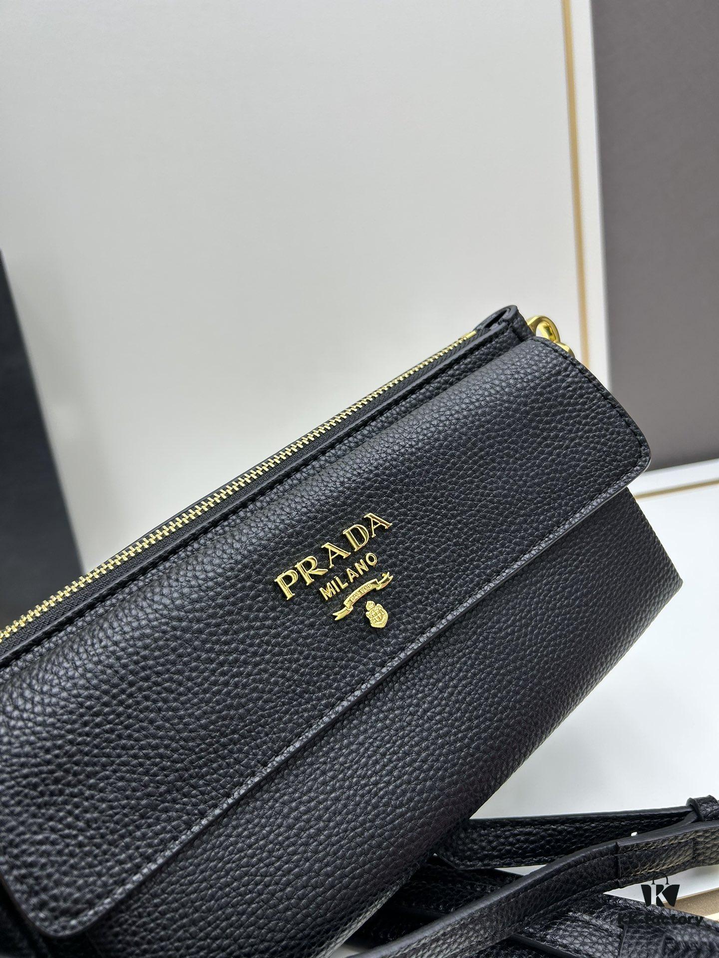6930bd5a6e68136f4d9aebe1 PRADA Flip Zip Champion Edition with Dual Shoulder Straps (Striped Wide Fabric Strap & Extended Leather Shoulder Pad)