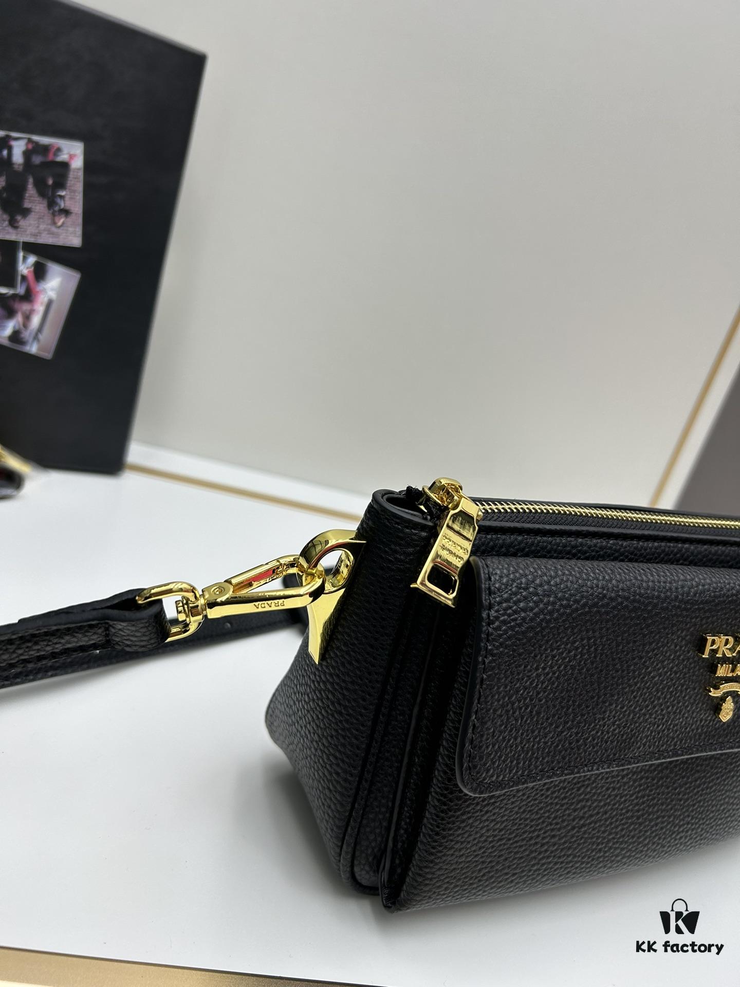 6930bd5d6e68136f4d9aebe3 PRADA Flip Zip Champion Edition with Dual Shoulder Straps (Striped Wide Fabric Strap & Extended Leather Shoulder Pad)