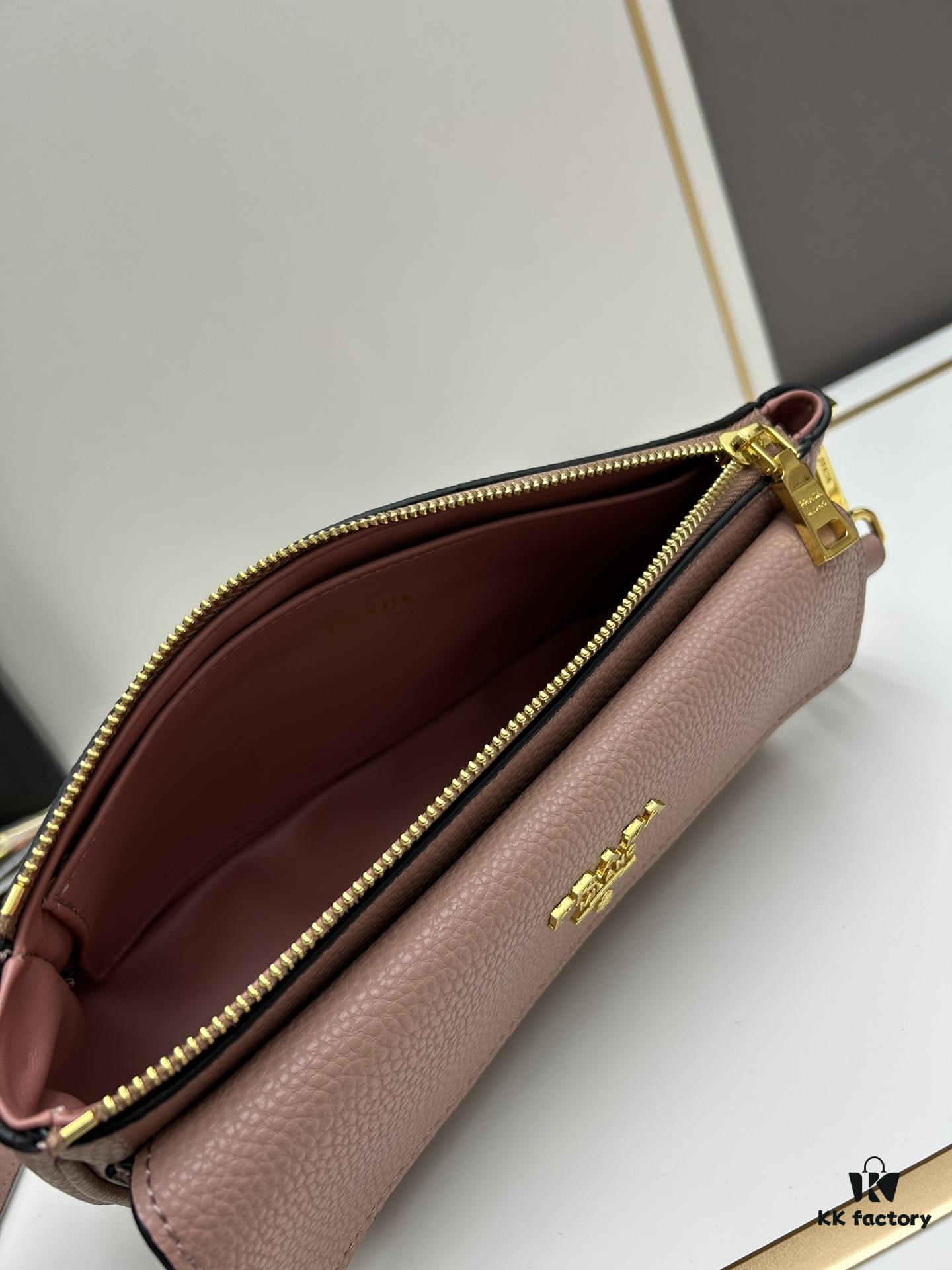 6930bd606e68136f4d9aebea PRADA Flip Zip Champion Edition with Dual Shoulder Straps (Striped Wide Fabric Strap & Extended Leather Shoulder Pad)