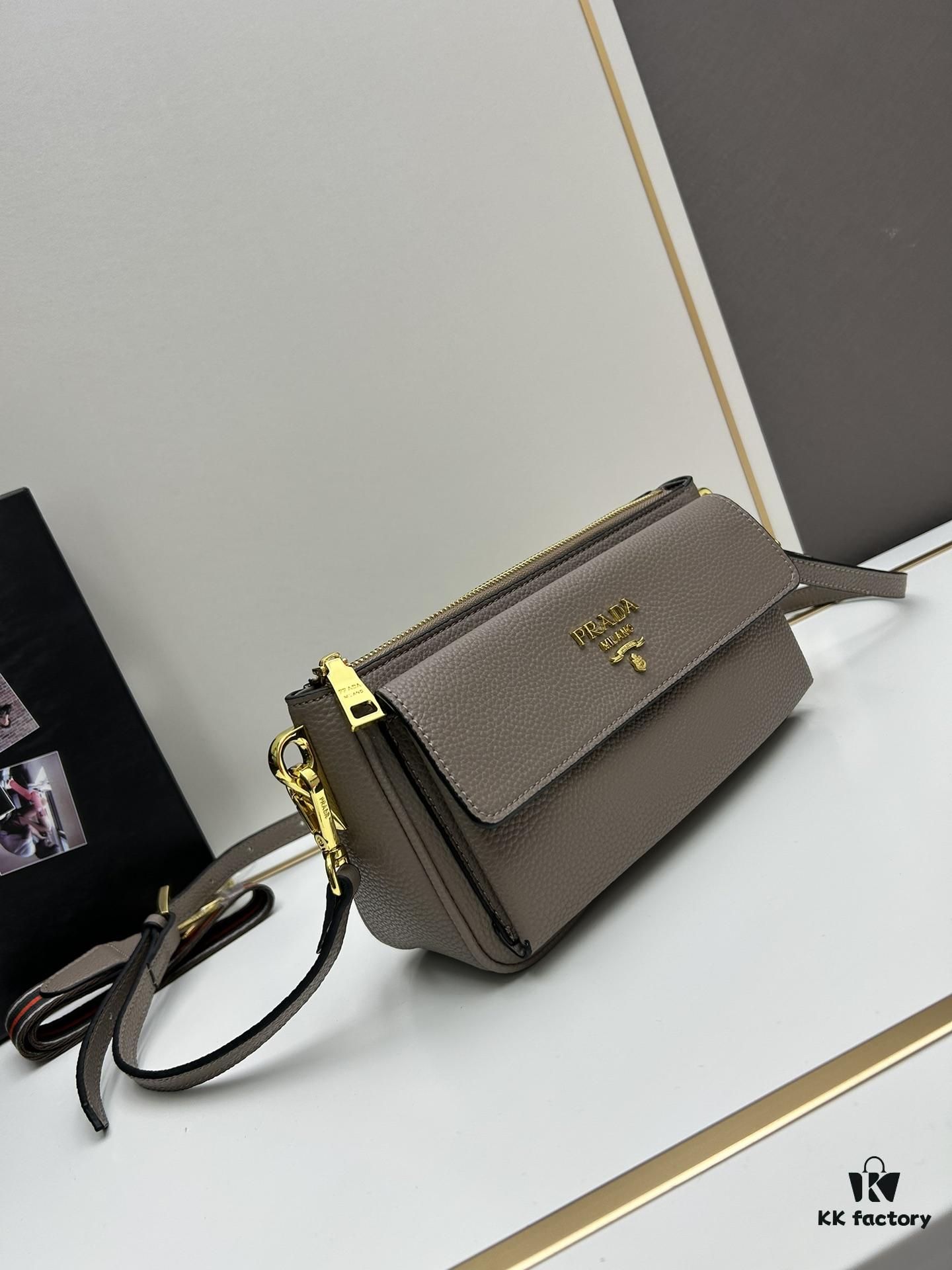 6930bd666e68136f4d9aebf4 PRADA Flip Zip Champion Edition with Dual Shoulder Straps (Striped Wide Fabric Strap & Extended Leather Shoulder Pad)