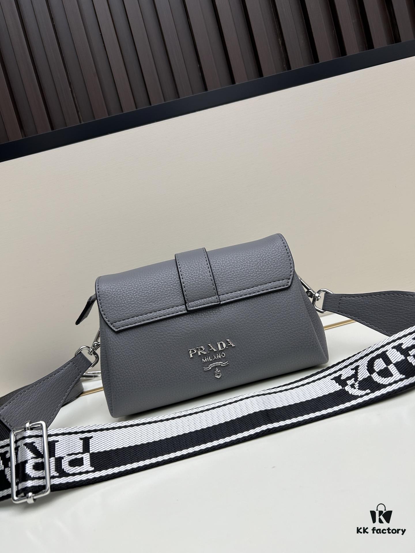 Exclusive Launch - High-Quality Prada-Style Flip Top Bag, Bestselling 2025 Fashion Crossbody with Dual Straps, Genuine Deer-Grain Calfskin
