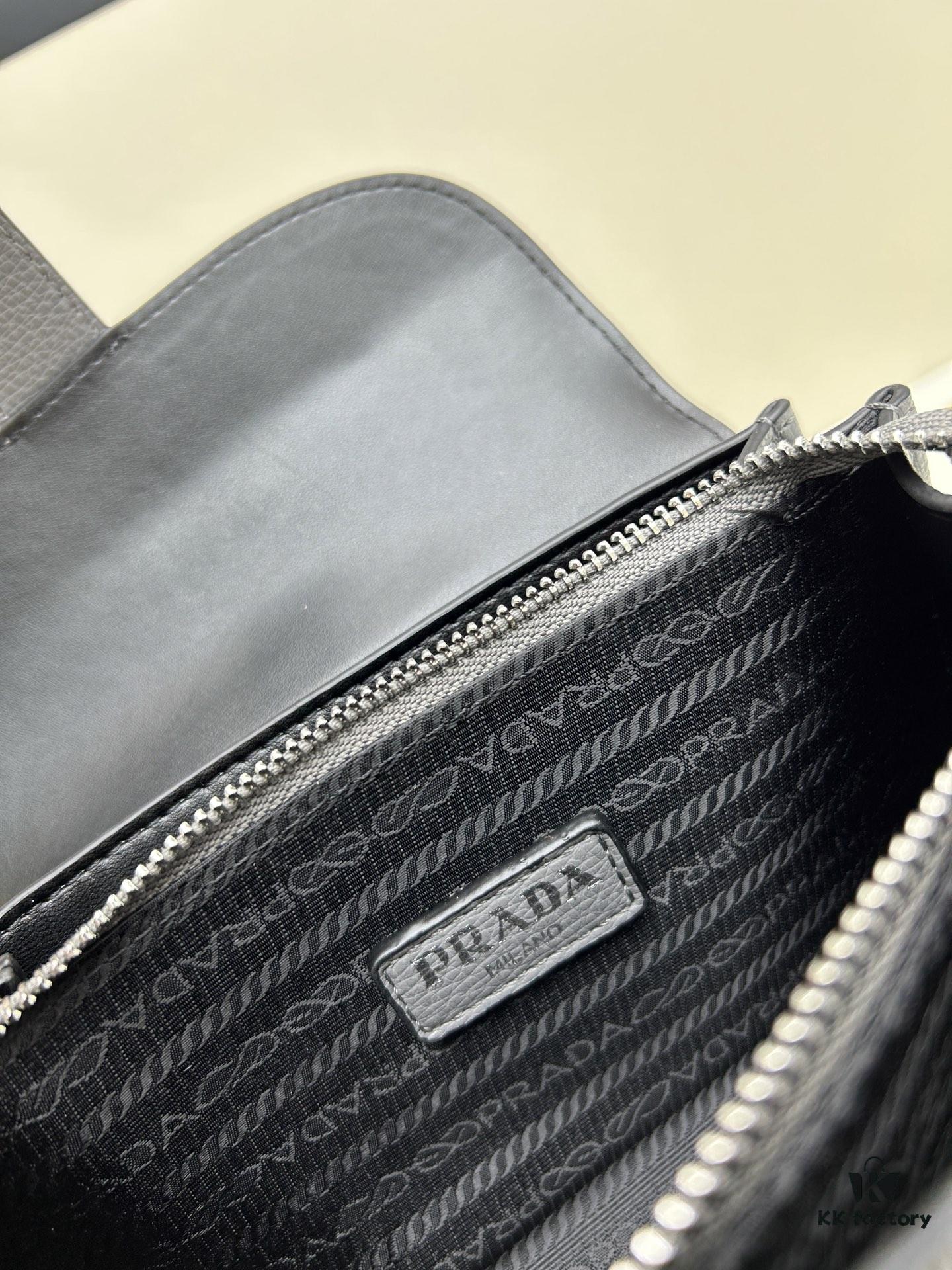 Exclusive Launch - High-Quality Prada-Style Flip Top Bag, Bestselling 2025 Fashion Crossbody with Dual Straps, Genuine Deer-Grain Calfskin