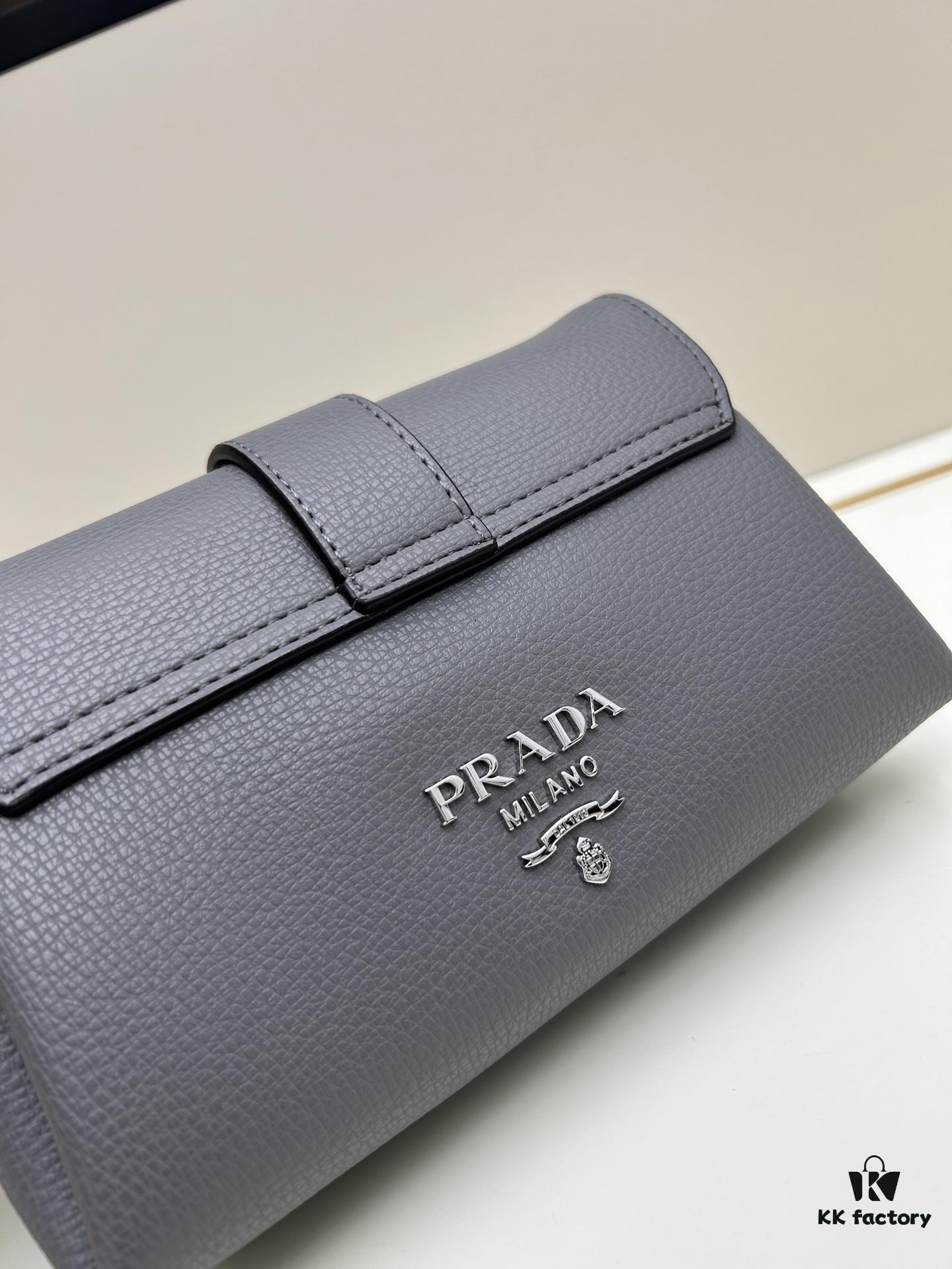 Exclusive Launch - High-Quality Prada-Style Flip Top Bag, Bestselling 2025 Fashion Crossbody with Dual Straps, Genuine Deer-Grain Calfskin
