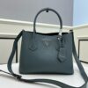 Upgraded Large Size 🌹 PRADA DoubleBag Tote Bag, New Arrival (Large Version), Fine Cracked Calfskin Leather