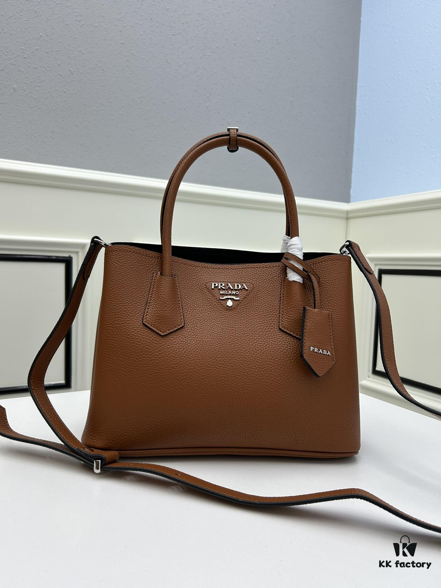 6930bdf76e68136f4d9aecd3 Upgraded Large Size 🌹 Prada PRADA New Arrival (Large Version) Fine Peccary Grain Leather DoubleBag Tote
