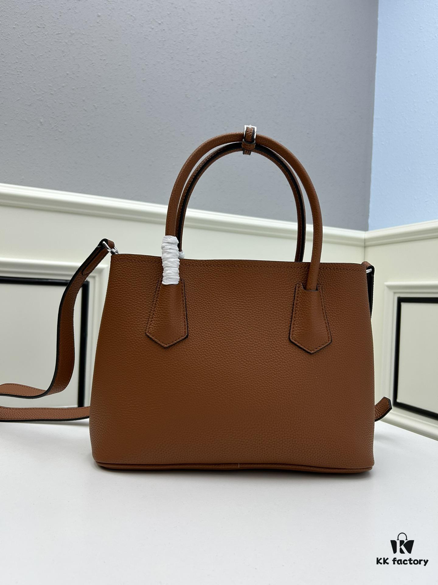 6930bdf86e68136f4d9aecd5 Upgraded Large Size 🌹 Prada PRADA New Arrival (Large Version) Fine Peccary Grain Leather DoubleBag Tote