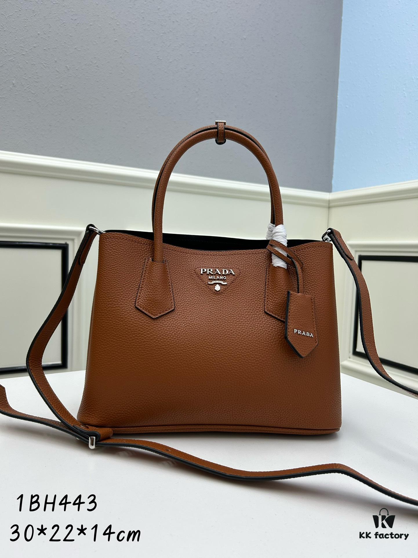 6930bdfb6e68136f4d9aecda Upgraded Large Size 🌹 Prada PRADA New Arrival (Large Version) Fine Peccary Grain Leather DoubleBag Tote