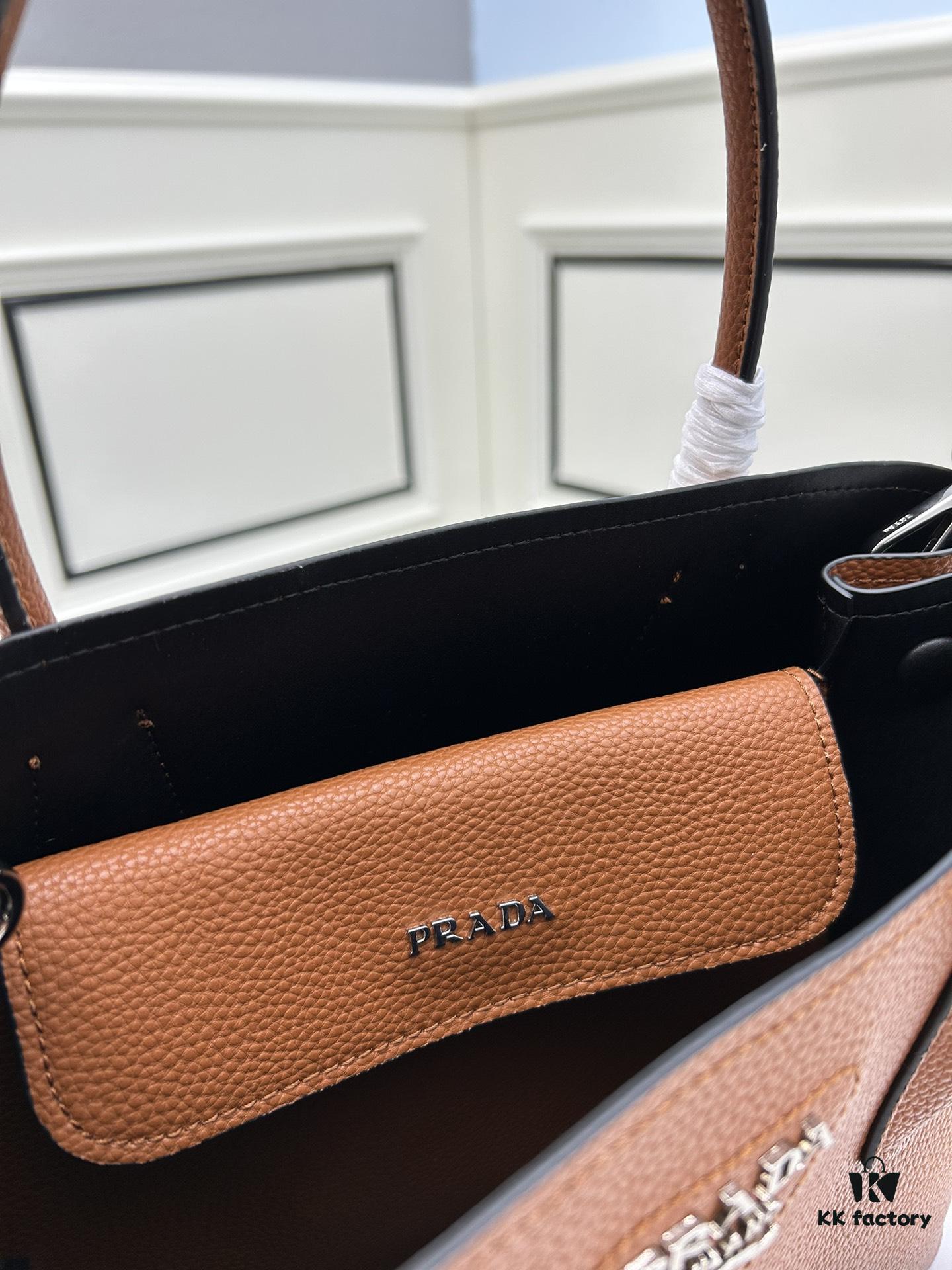 6930bdfc6e68136f4d9aecdc Upgraded Large Size 🌹 Prada PRADA New Arrival (Large Version) Fine Peccary Grain Leather DoubleBag Tote