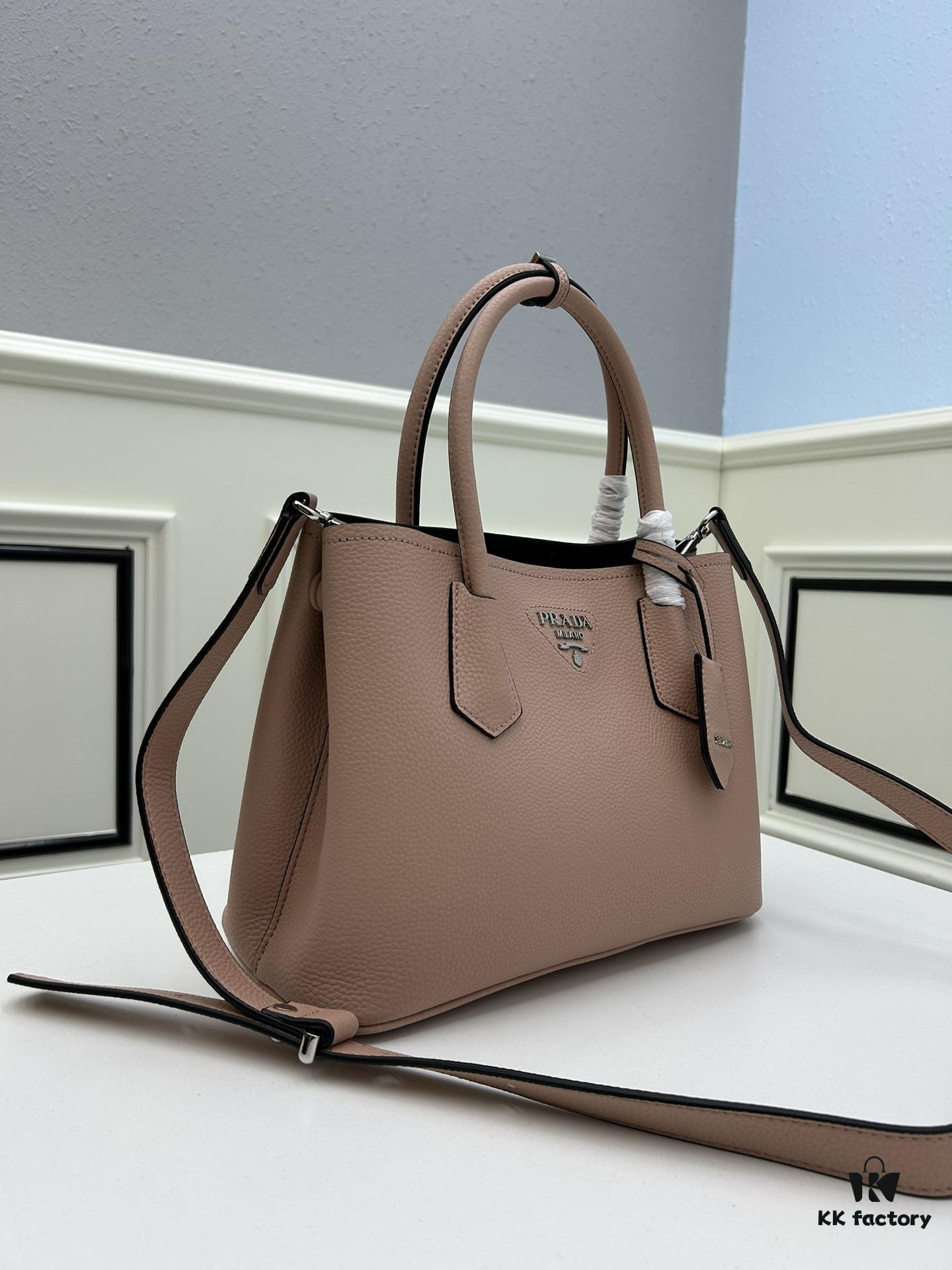 6930be036e68136f4d9aece7 Upgraded Large Size 🌹 Prada PRADA New Arrival (Large Version) Fine Crinkled Leather DoubleBag Tote