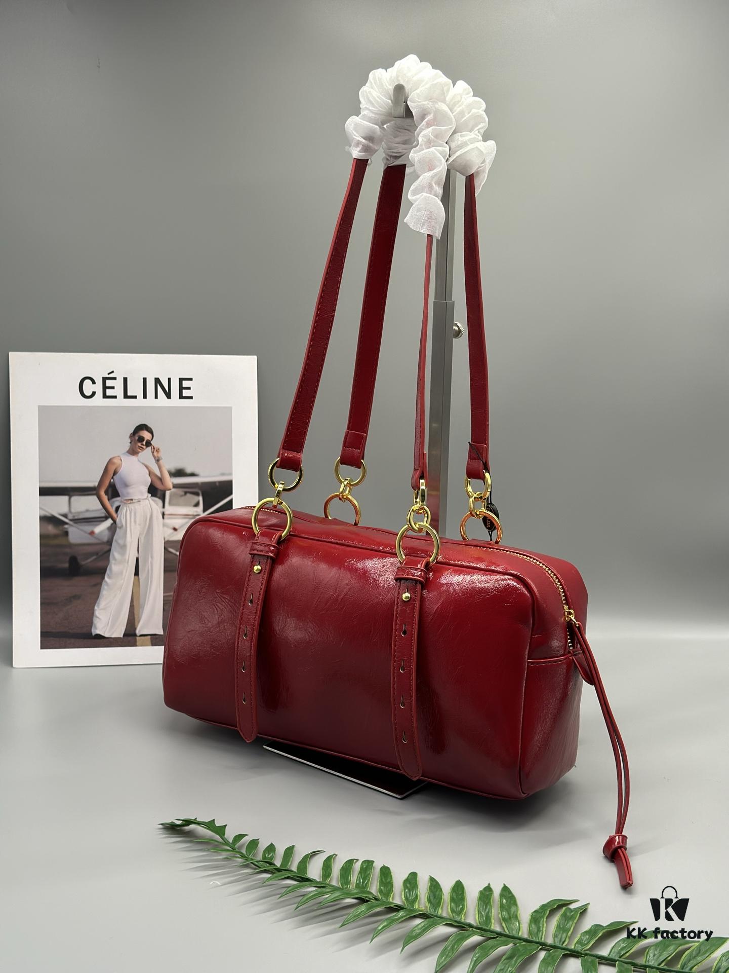 Prada New Dangle Handbag in Oil-Waxed Leather, Tote and Shoulder Bag