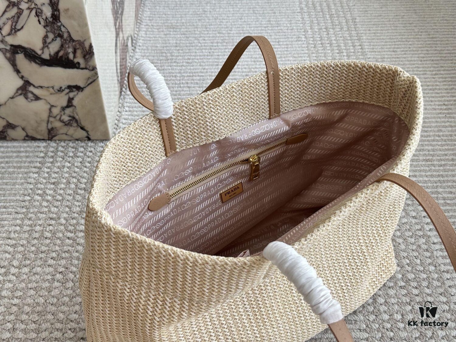 Prada Straw Shopping Bag
