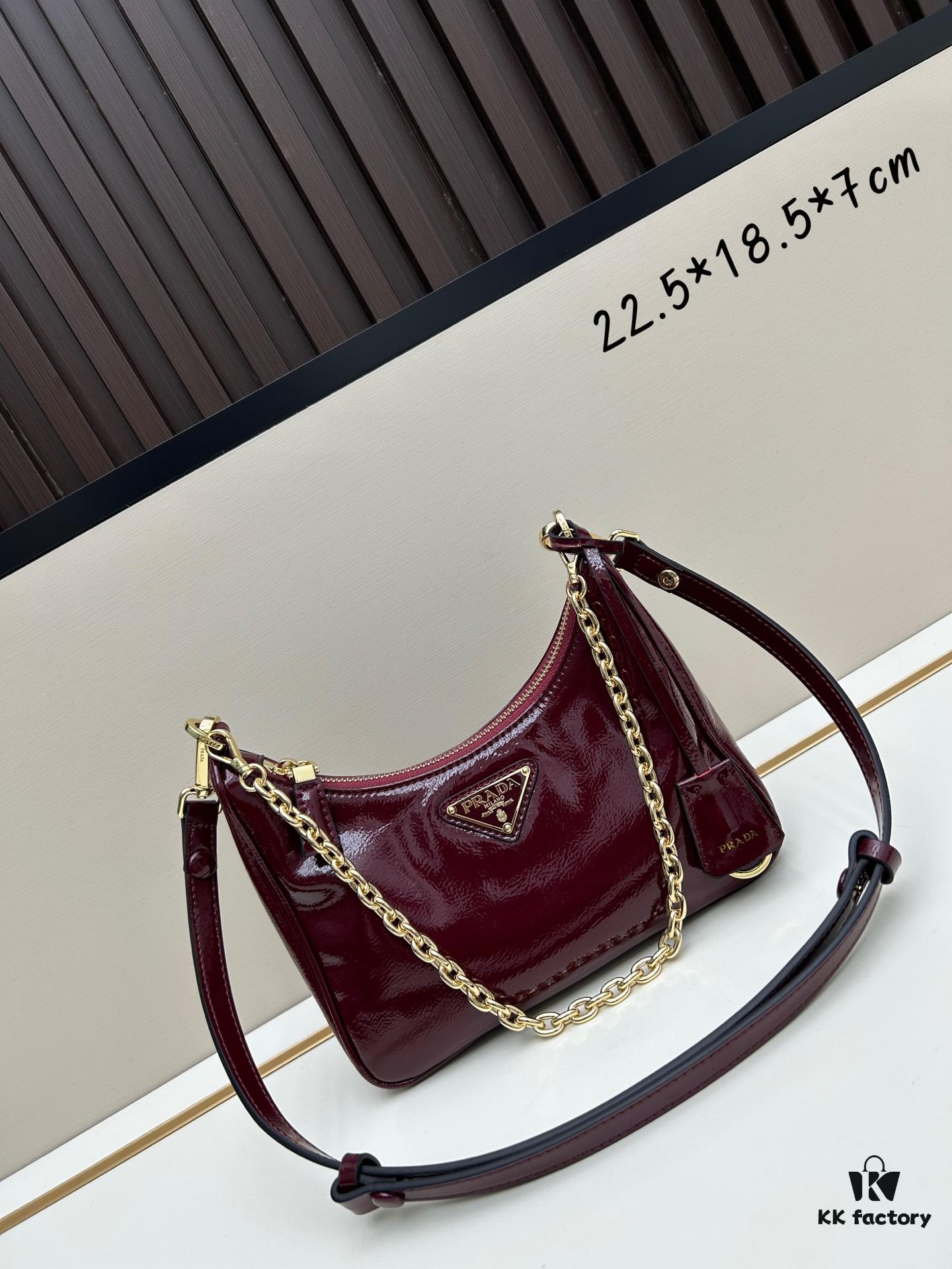 6930be586e68136f4d9aed69 PRADA Re-Edition NaplaK Women's Shoulder or Crossbody Bag in Enamel Leather with Box 🎁