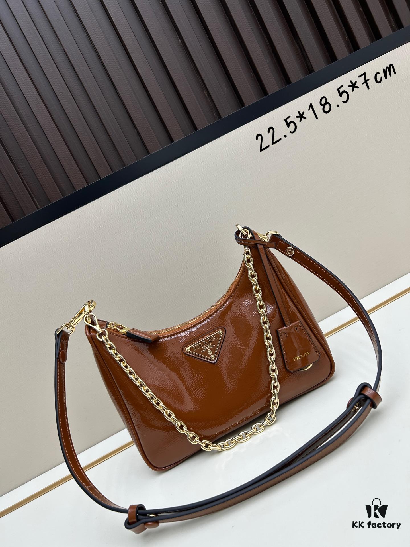 6930be596e68136f4d9aed6b PRADA Re-Edition NaplaK Women's Shoulder or Crossbody Bag in Enamel Leather with Box 🎁