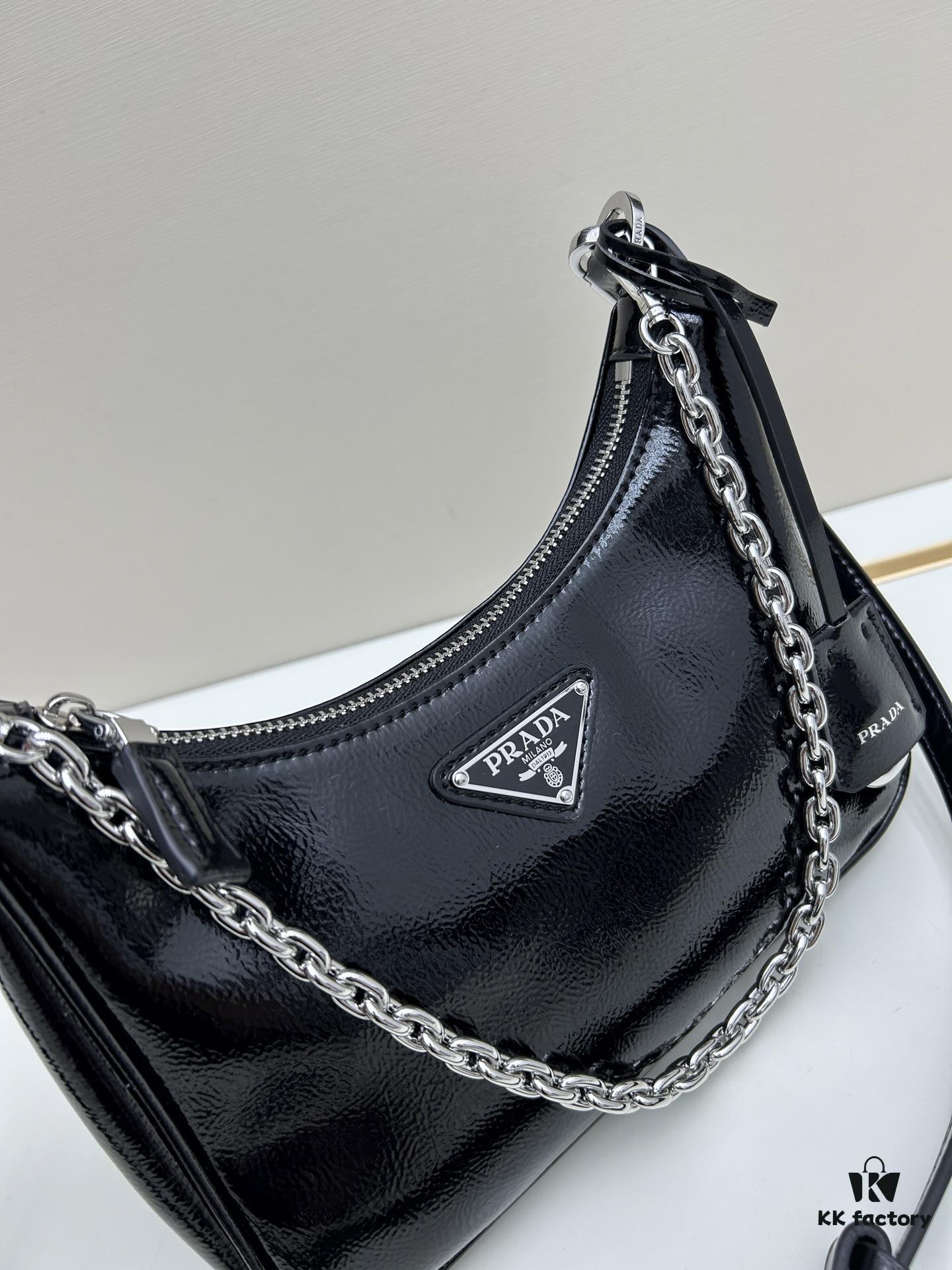 6930be5e6e68136f4d9aed71 PRADA Re-Edition NaplaK Women's Shoulder or Crossbody Bag in Enamel Leather with Box 🎁