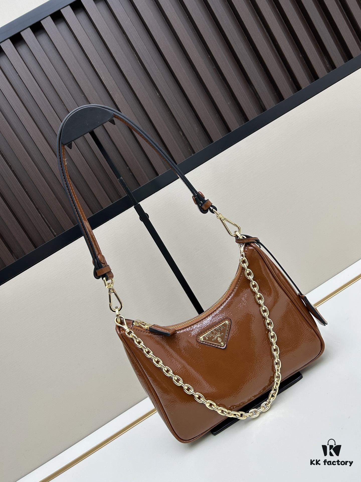 6930be686e68136f4d9aed7f PRADA Re-Edition NaplaK Women's Shoulder or Crossbody Bag in Enamel Leather with Box 🎁