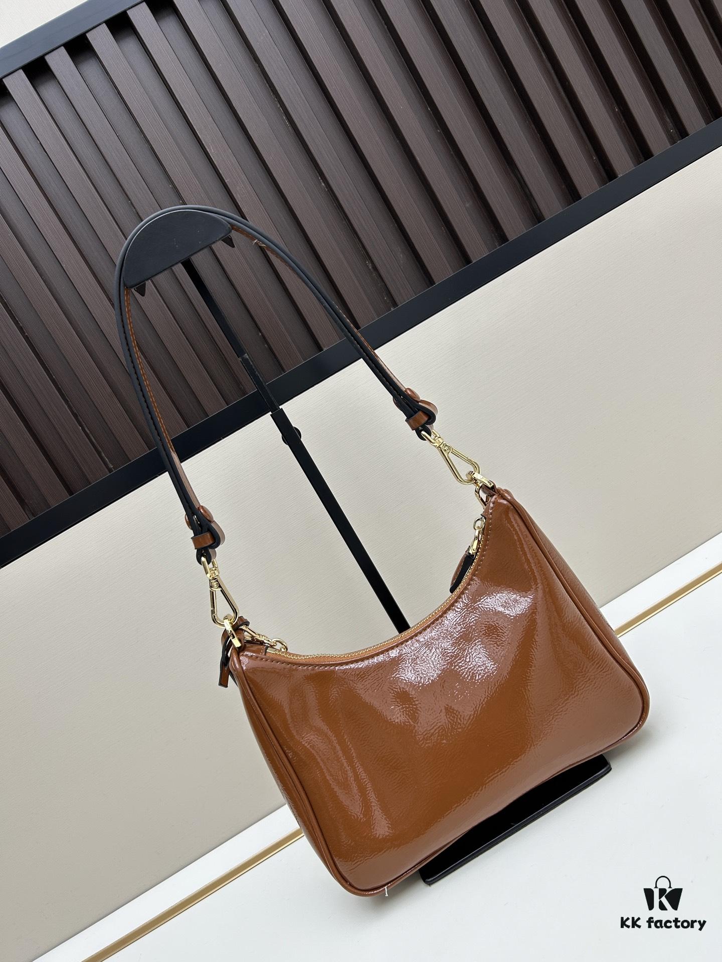 6930be686e68136f4d9aed80 PRADA Re-Edition NaplaK Women's Shoulder or Crossbody Bag in Enamel Leather with Box 🎁