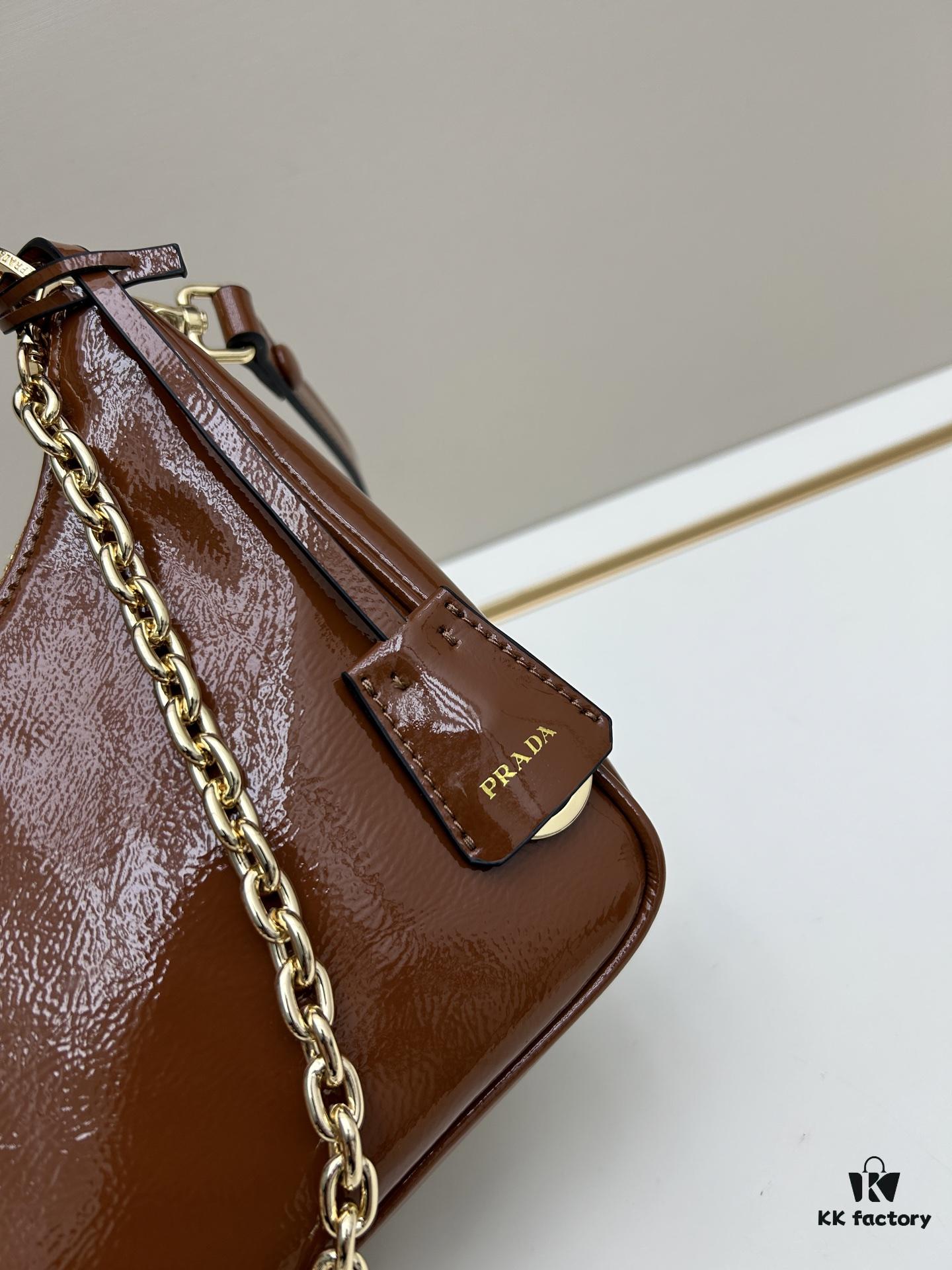 6930be6a6e68136f4d9aed83 PRADA Re-Edition NaplaK Women's Shoulder or Crossbody Bag in Enamel Leather with Box 🎁