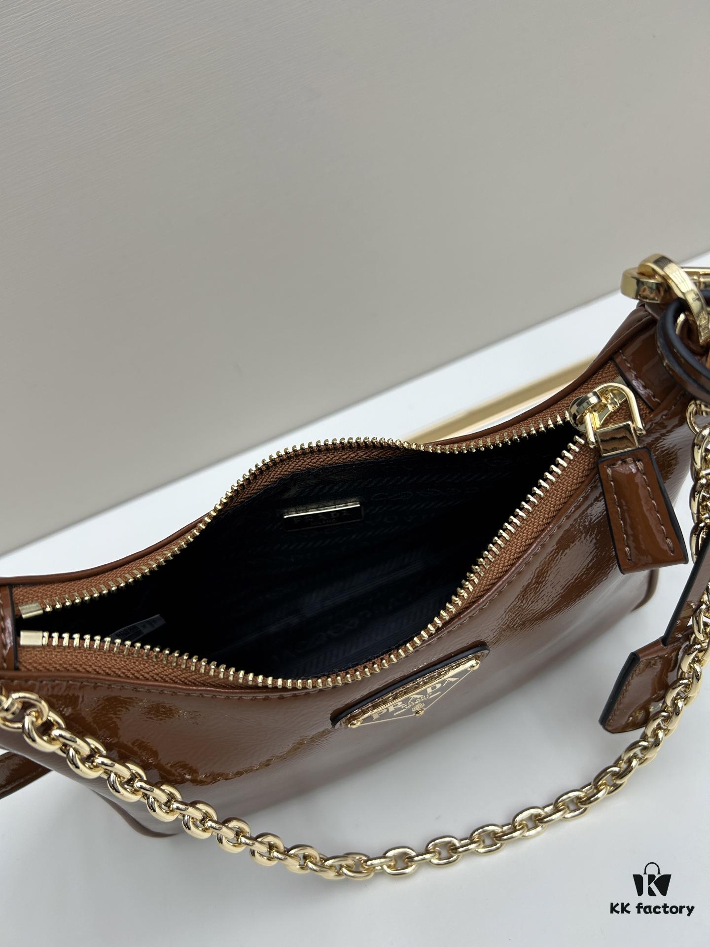 6930be6a6e68136f4d9aed84 PRADA Re-Edition NaplaK Women's Shoulder or Crossbody Bag in Enamel Leather with Box 🎁