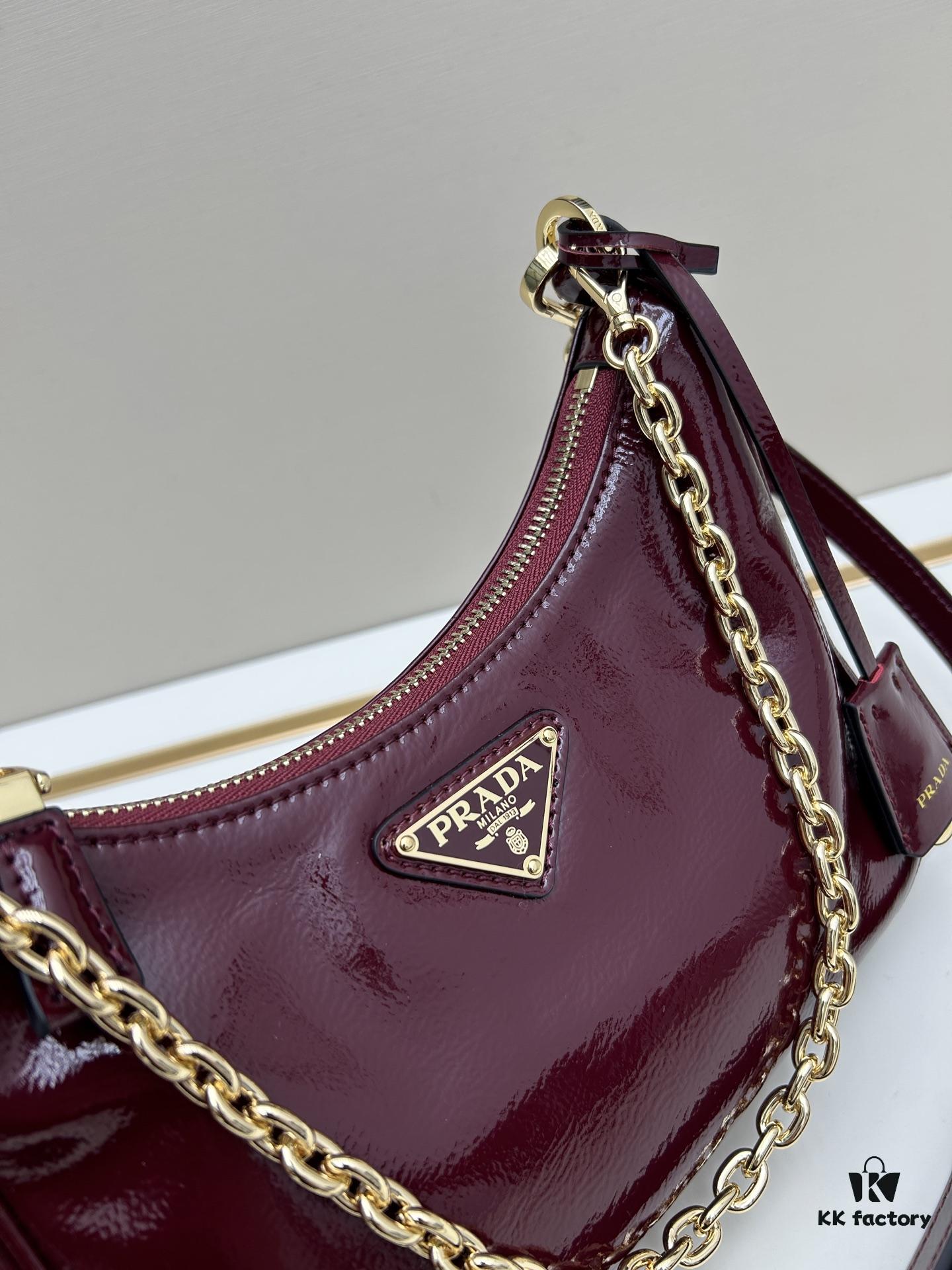 6930be6c6e68136f4d9aed89 PRADA Re-Edition NaplaK Women's Shoulder or Crossbody Bag in Enamel Leather with Box 🎁