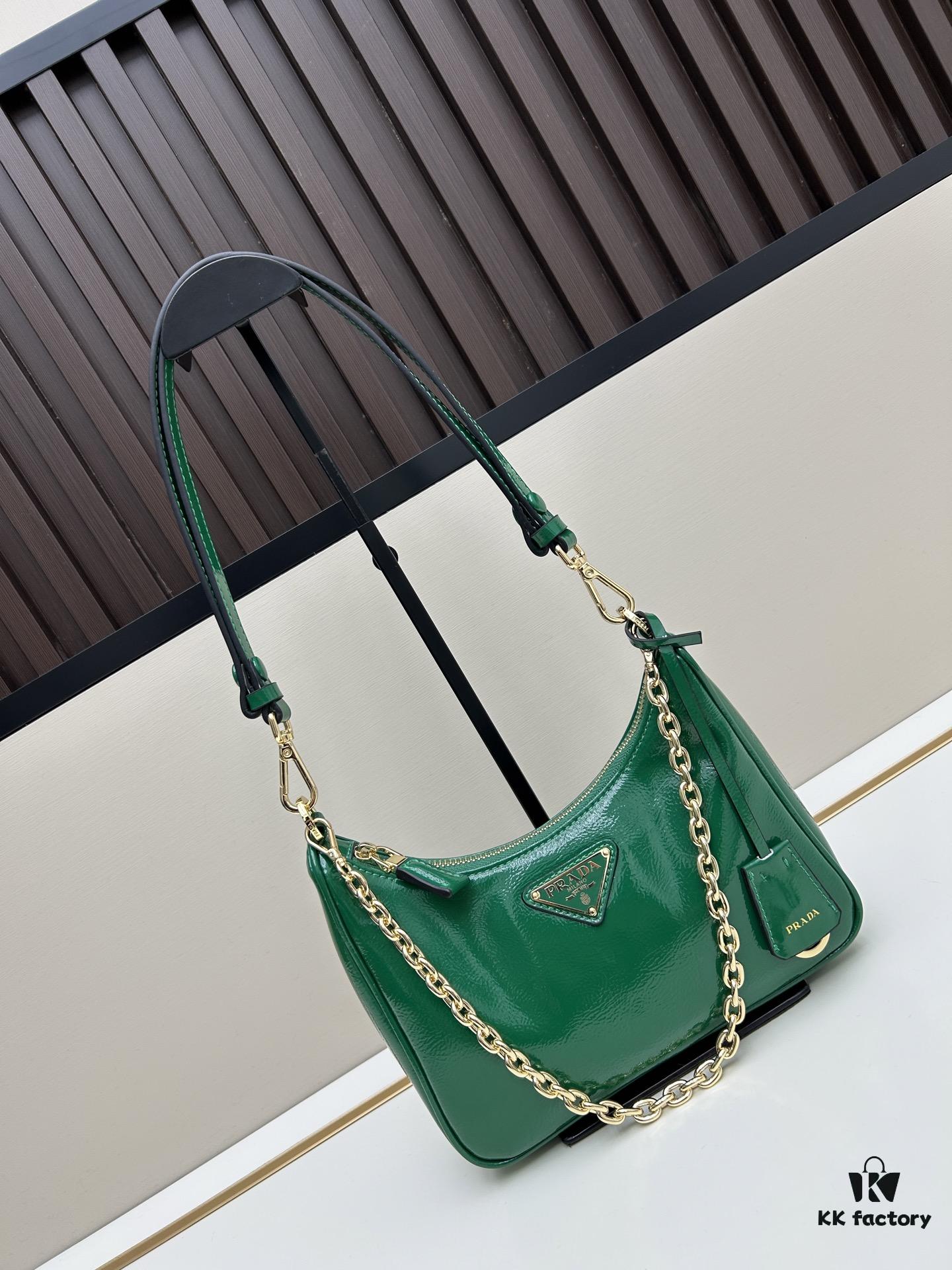 6930be716e68136f4d9aed8d PRADA Re-Edition NaplaK Women's Shoulder or Crossbody Bag in Enamel-Finished Calfskin with Box 🎁