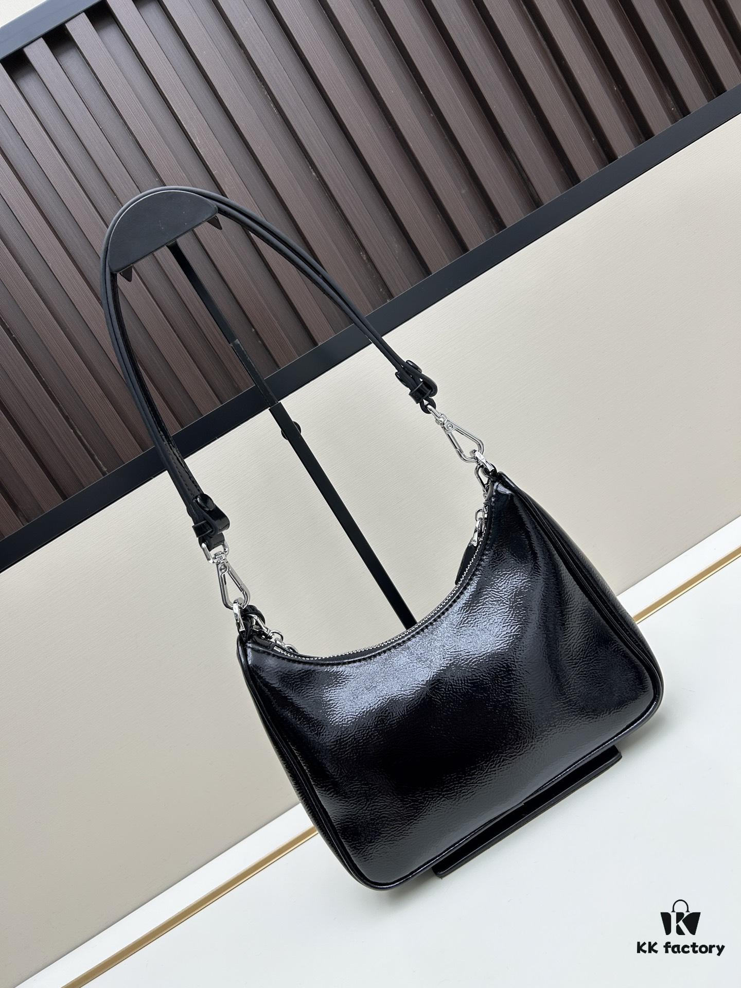 6930be726e68136f4d9aed90 PRADA Re-Edition NaplaK Women's Shoulder or Crossbody Bag in Enamel Leather with Box 🎁