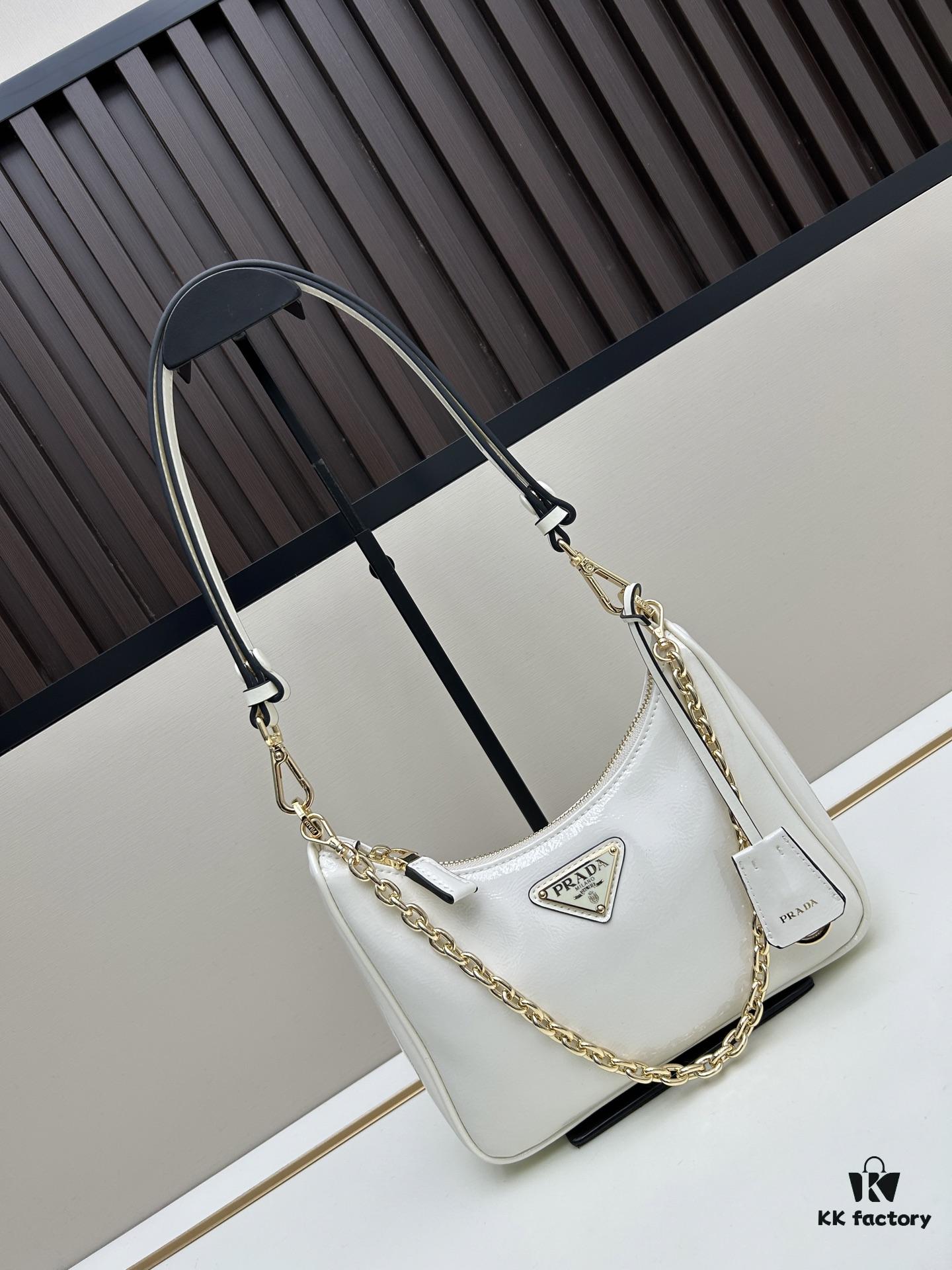 6930be756e68136f4d9aed97 PRADA Re-Edition NaplaK Women's Shoulder or Crossbody Bag in Enamel-Finished Calfskin with Box 🎁