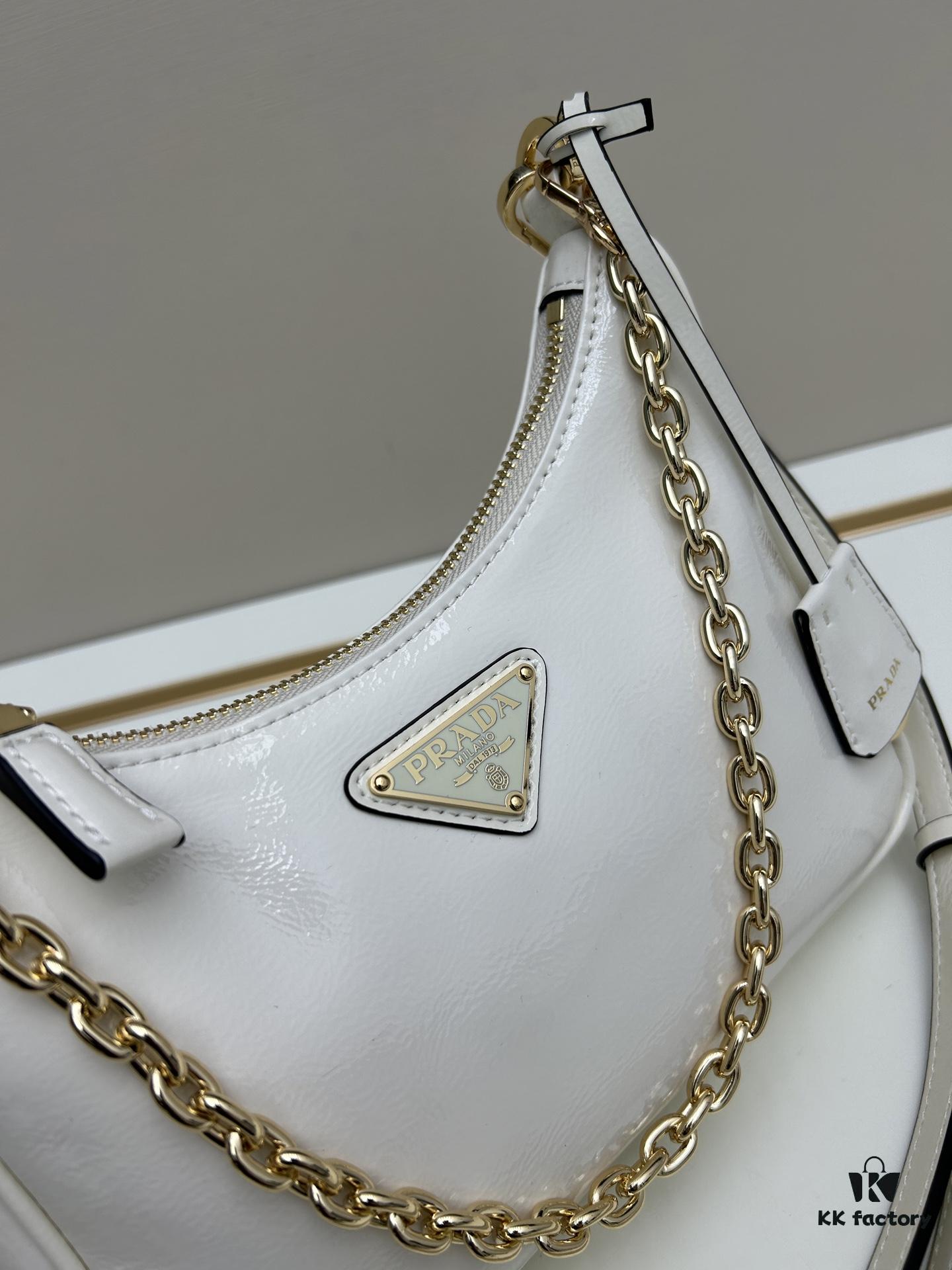 6930be776e68136f4d9aed98 PRADA Re-Edition NaplaK Women's Shoulder or Crossbody Bag in Enamel-Finished Calfskin with Box 🎁