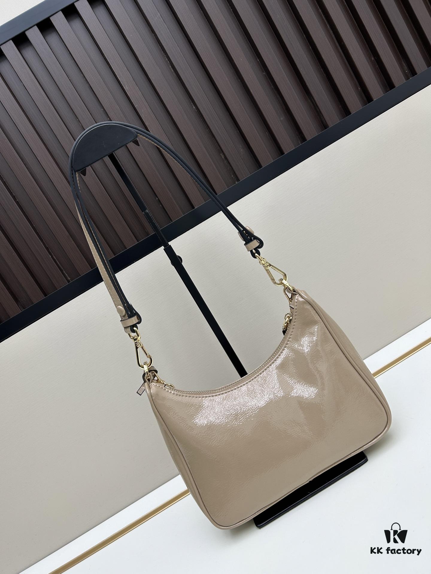 6930be796e68136f4d9aed9d PRADA Re-Edition NaplaK Women's Shoulder or Crossbody Bag in Enamel-Finished Calfskin with Box 🎁