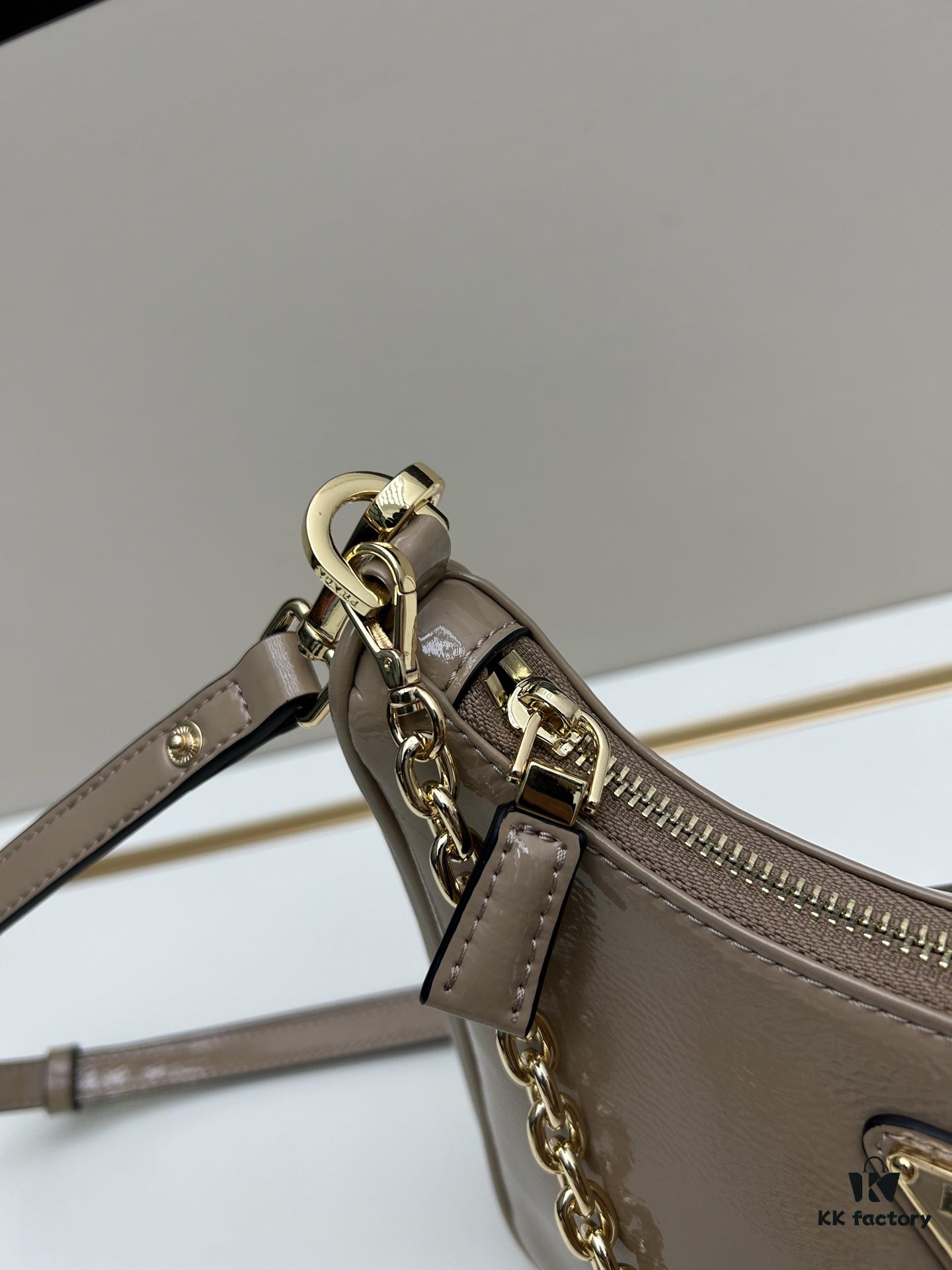 6930be7a6e68136f4d9aeda0 PRADA Re-Edition NaplaK Women's Shoulder or Crossbody Bag in Enamel-Finished Calfskin with Box 🎁