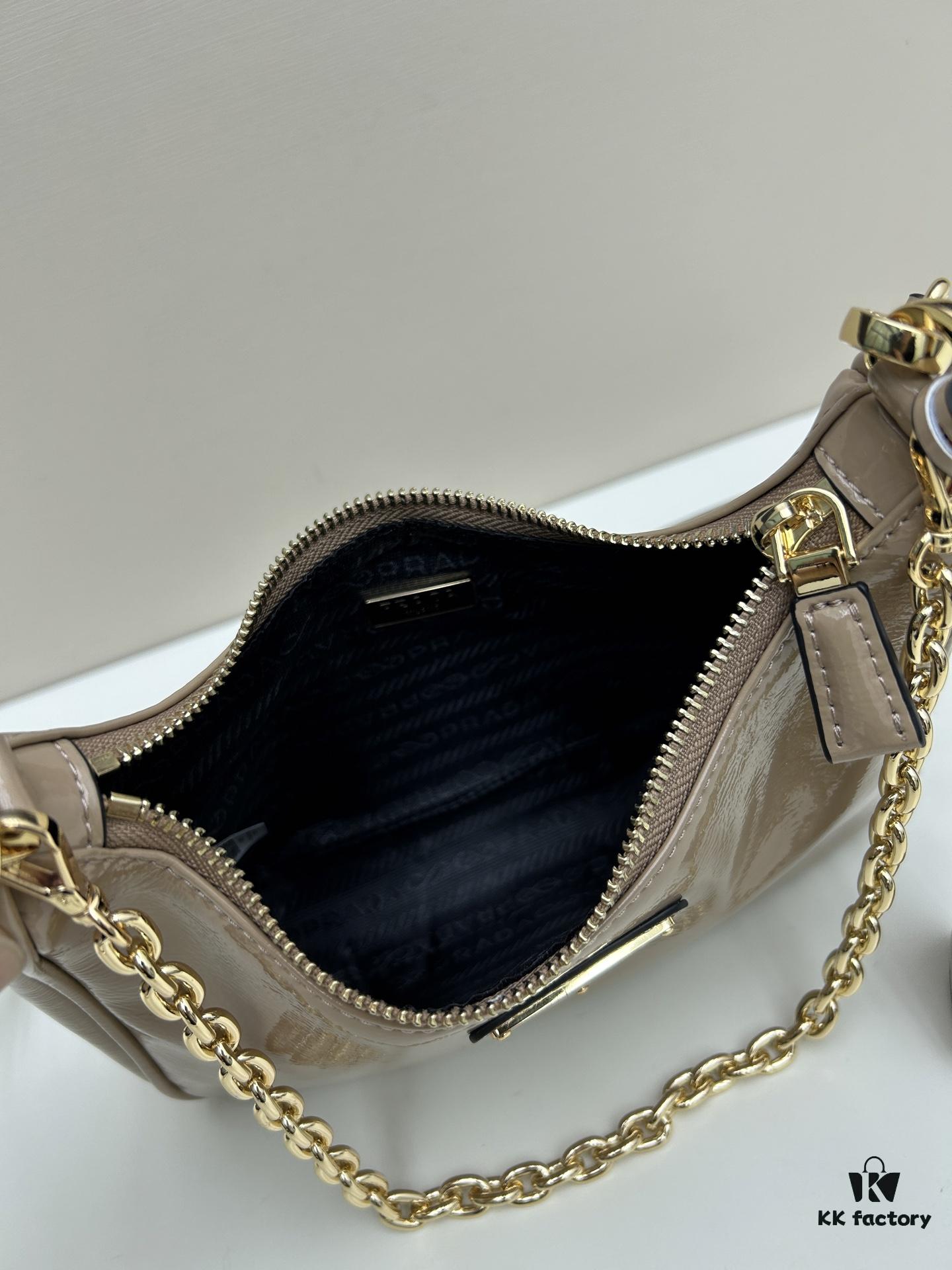 6930be7b6e68136f4d9aeda1 PRADA Re-Edition NaplaK Women's Shoulder or Crossbody Bag in Enamel-Finished Calfskin with Box 🎁