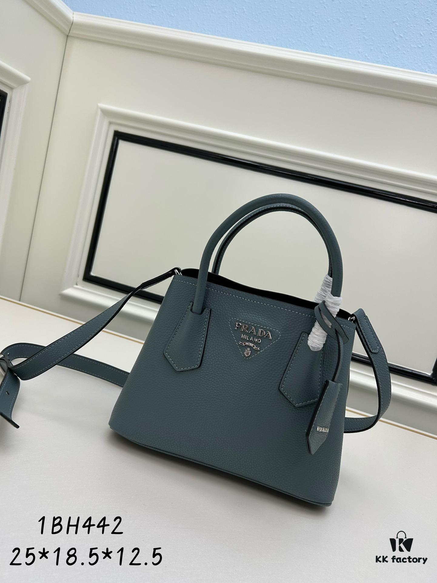 6930be846e68136f4d9aedb0 PRADA New Arrival (Mini Size) - Double Bag Mini Shopping Tote in Fine Crispy Calf Leather