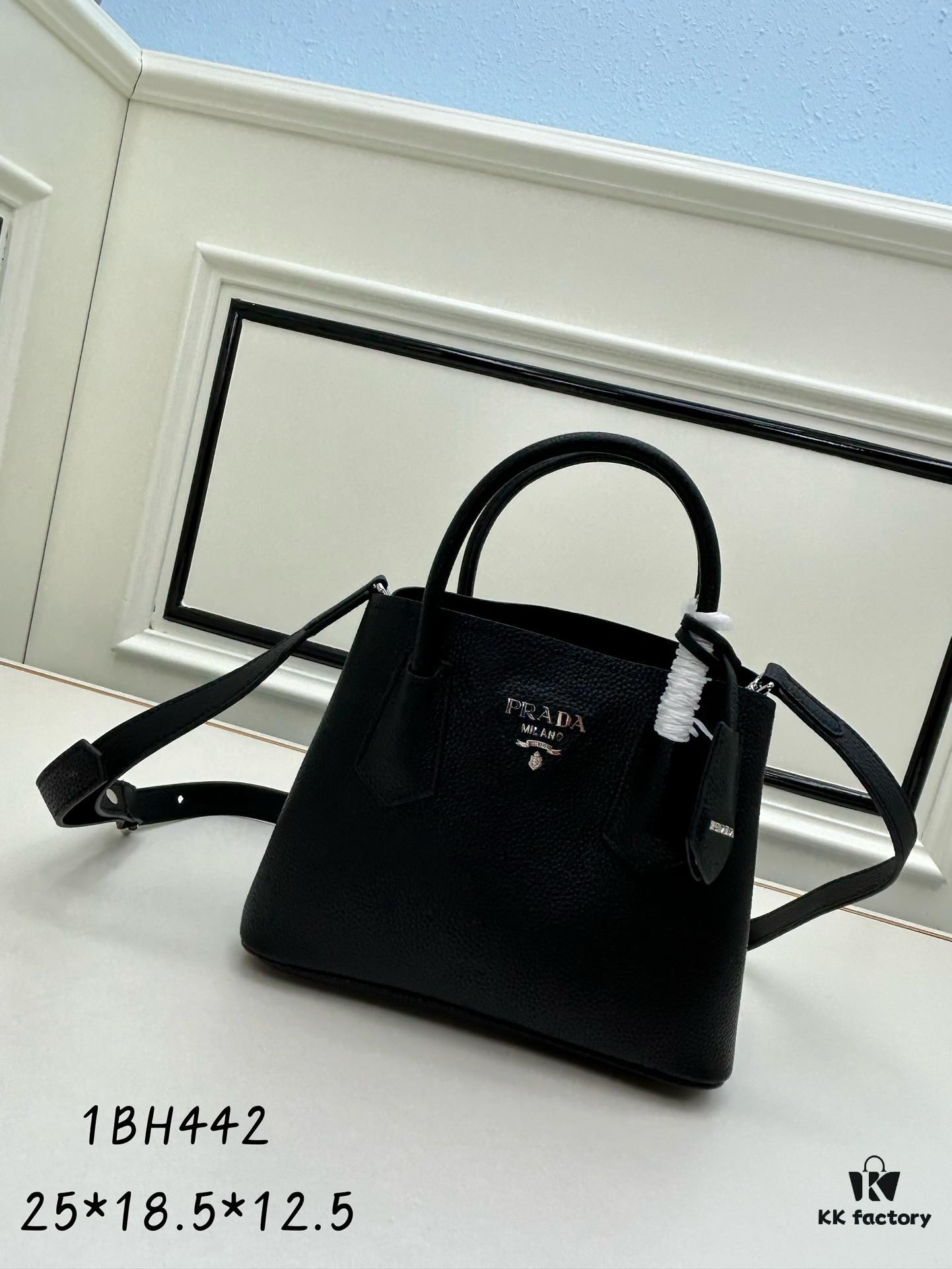 6930be856e68136f4d9aedb4 PRADA New Arrival (Mini Size) - Double Bag Mini Shopping Tote in Fine Crispy Calf Leather