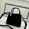 PRADA New Arrival Mini Double Bag - Smooth Crispy Calf Leather, Imported Textured Calfskin, Elegant and Minimalist Design with Iconic White Triangle Logo
