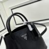 PRADA New Arrival Mini Double Bag - Smooth Crispy Calf Leather, Imported Textured Calfskin, Elegant and Minimalist Design with Iconic White Triangle Logo