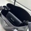 PRADA New Arrival Mini Double Bag - Smooth Crispy Calf Leather, Imported Textured Calfskin, Elegant and Minimalist Design with Iconic White Triangle Logo