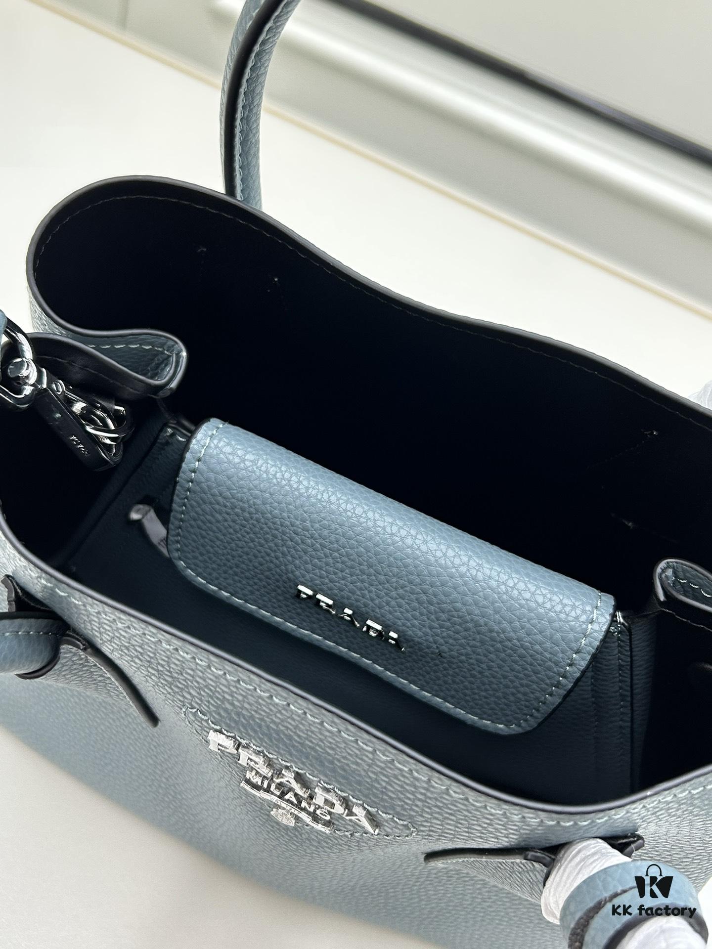 6930bea66e68136f4d9aeddd PRADA New Arrival (Mini Size) – Exquisite Saffiano Texture Handbag, 2023 Double Bag Mini Tote, Imported Saffiano Calfskin with Full Lambskin Lining
