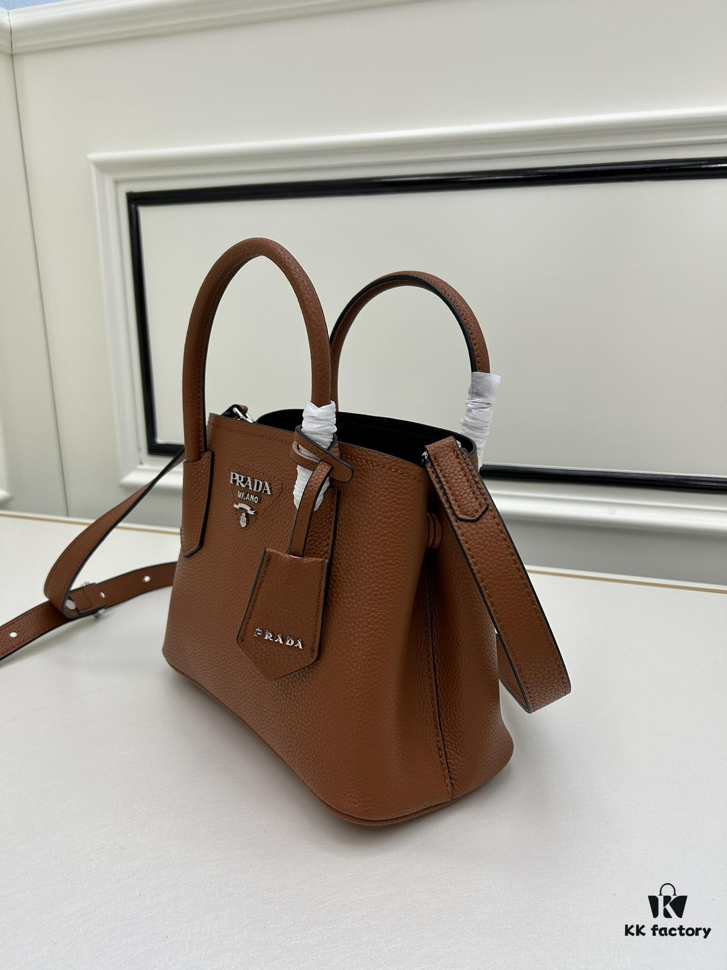 6930beaa6e68136f4d9aede4 Prada PRADA New Arrival Mini Double Bag - Fine Pebbled Leather, 2023 Latest Design