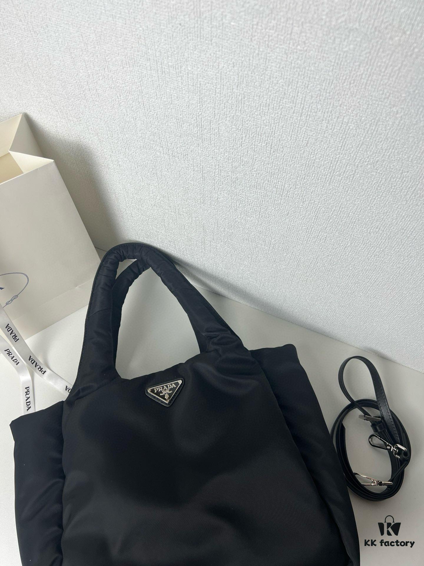 6930beb86e68136f4d9aedfb Prada Nylon Cotton Tote Bag (with Long Shoulder Strap)