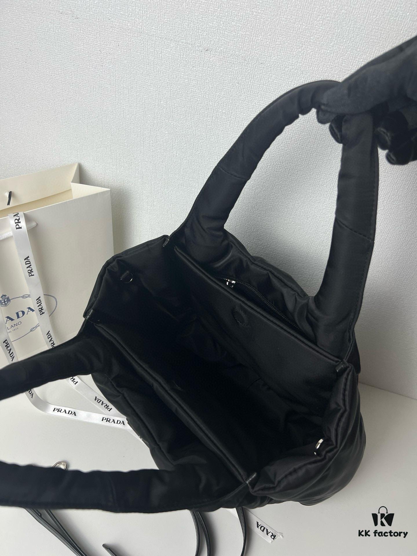 6930beb86e68136f4d9aedfd Prada Nylon Cotton Tote Bag (with Long Shoulder Strap)