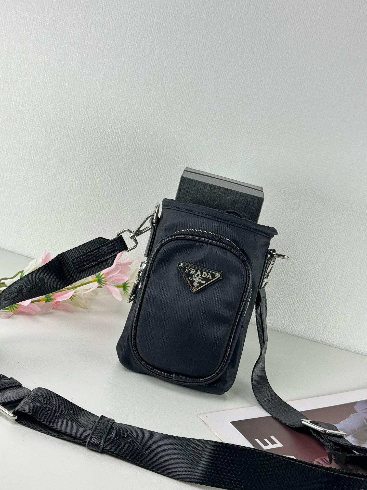 6930bec06e68136f4d9aee09 Prada Phone Bag with Exquisite Inlay Craftsmanship, Classic and Versatile Design, Actual Photo, 12*18