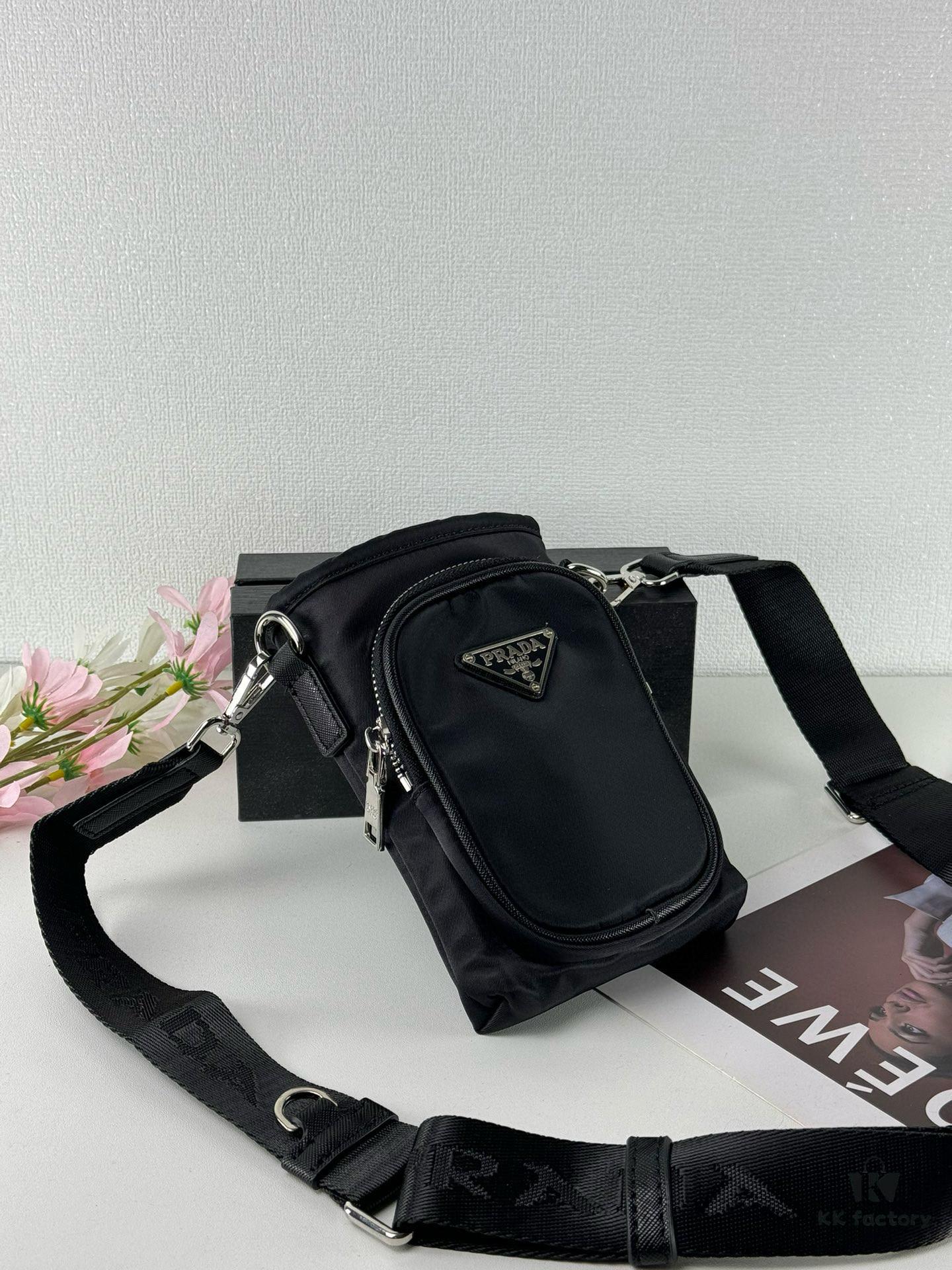 6930bec26e68136f4d9aee0b Prada Phone Bag with Exquisite Inlay Craftsmanship, Classic and Versatile Design, Actual Photo, 12*18