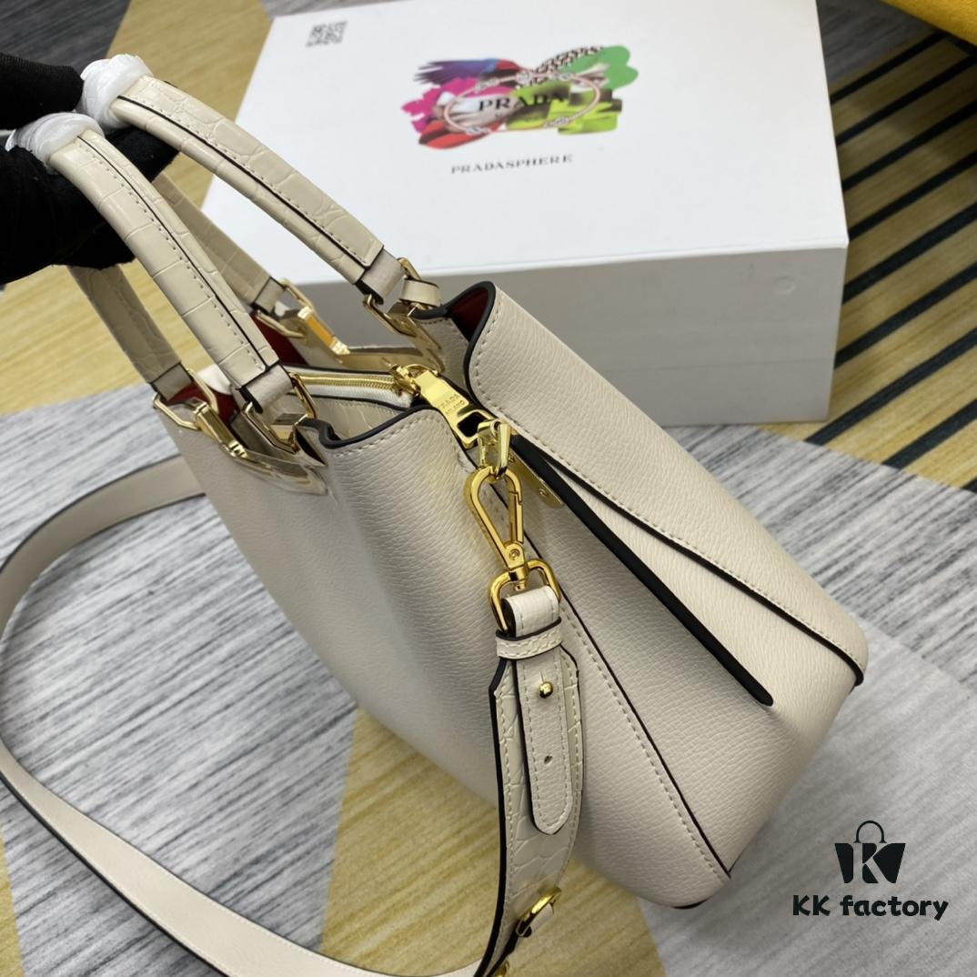 6930bee16e68136f4d9aee3f 2020 New Arrival PRADA Style Handbag 66152 - Premium Calfskin with Shiny Crocodile Texture
